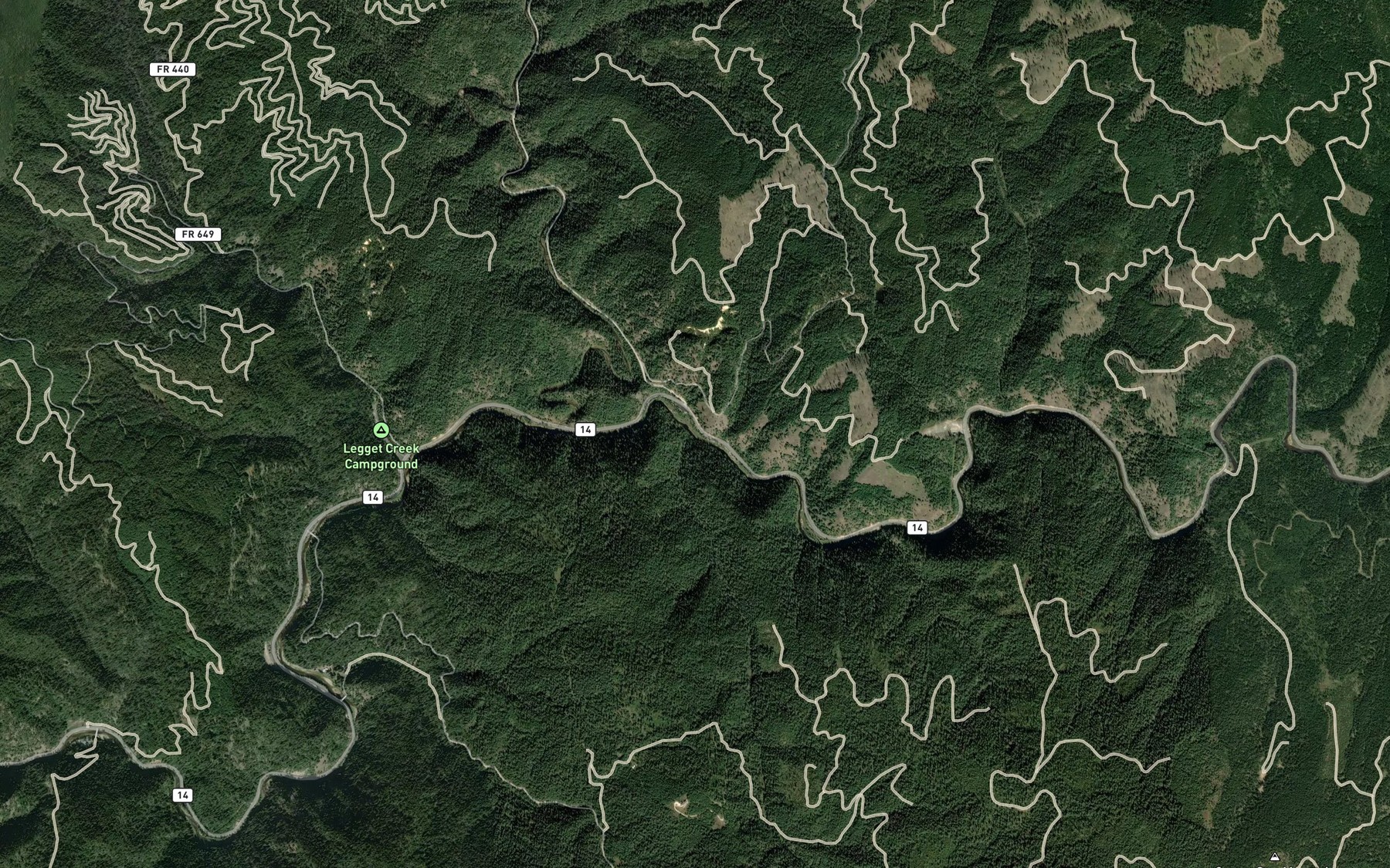 Satellite map of the Rabbit Creek
