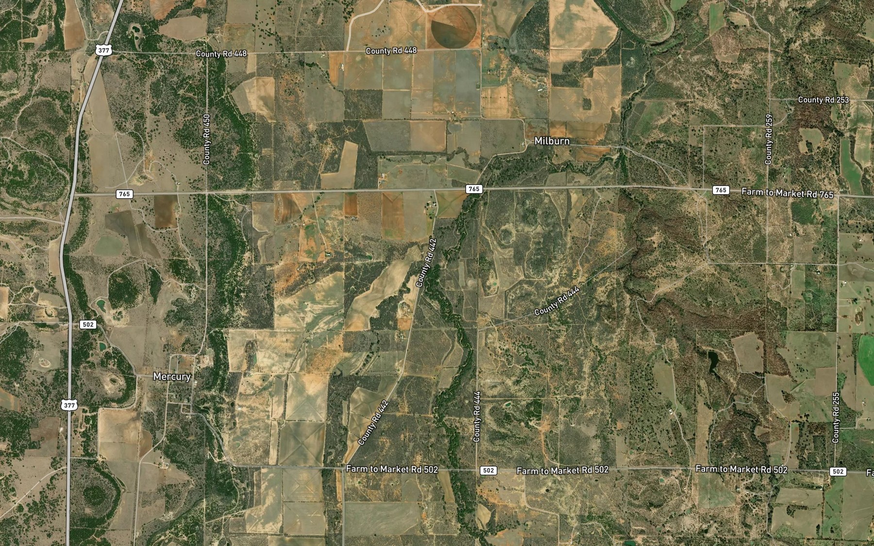 Satellite map of the Dry Prong Deep Creek