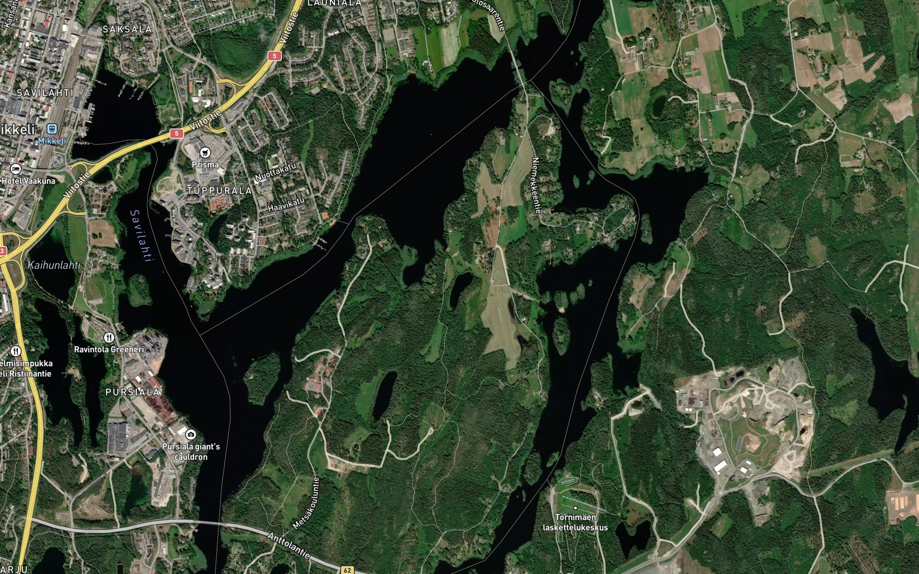 Satellite map of the Kansanlampi