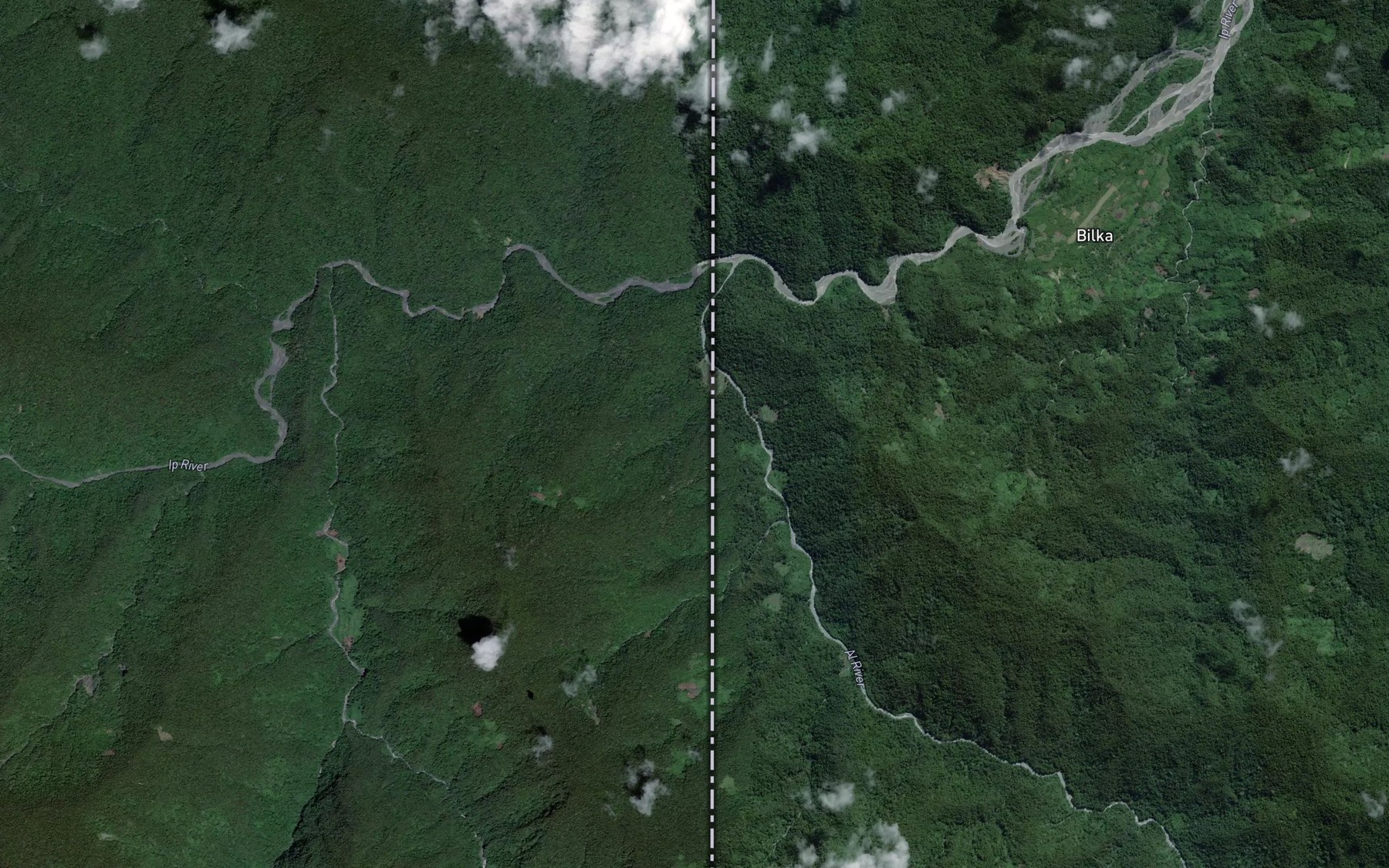 Satellite map of the Al River