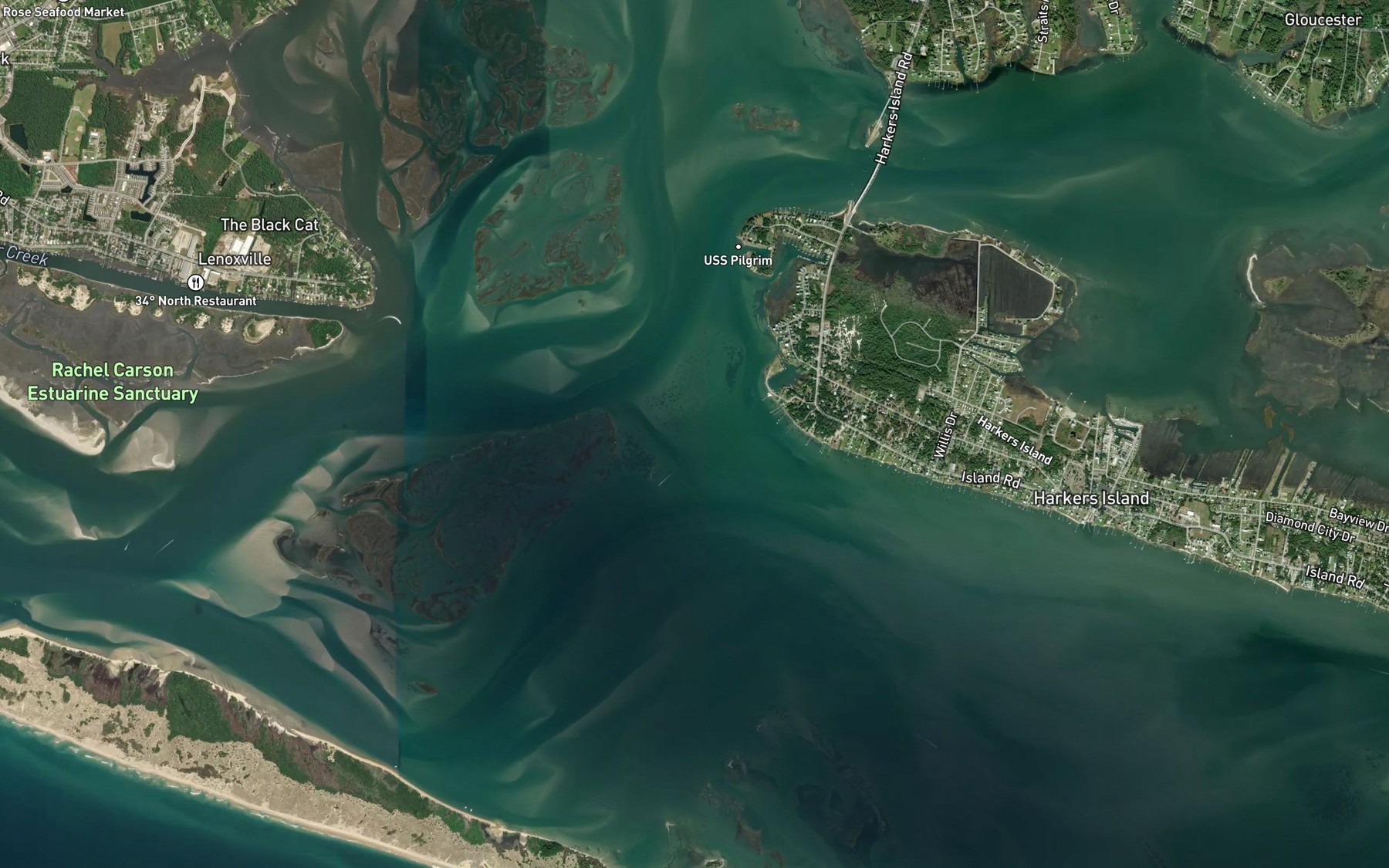 Satellite map of the North River