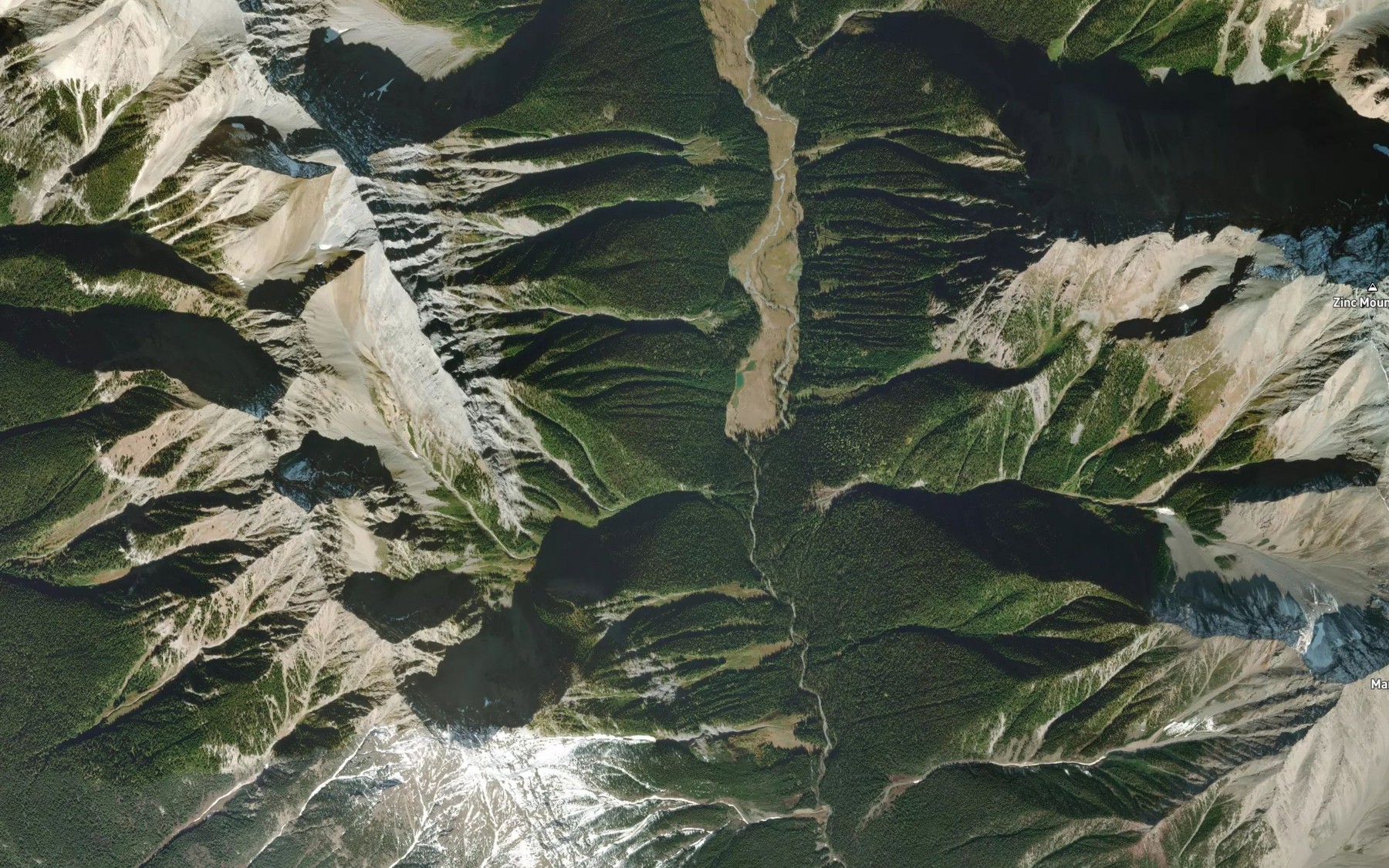 Satellite map of the Shining Beauty Creek
