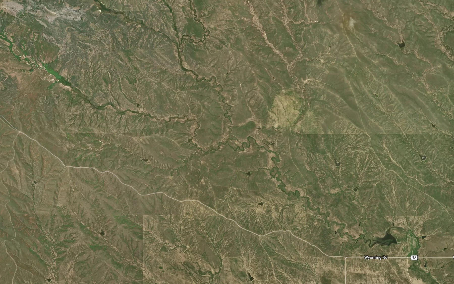Satellite map of the South Fork Alkali Creek