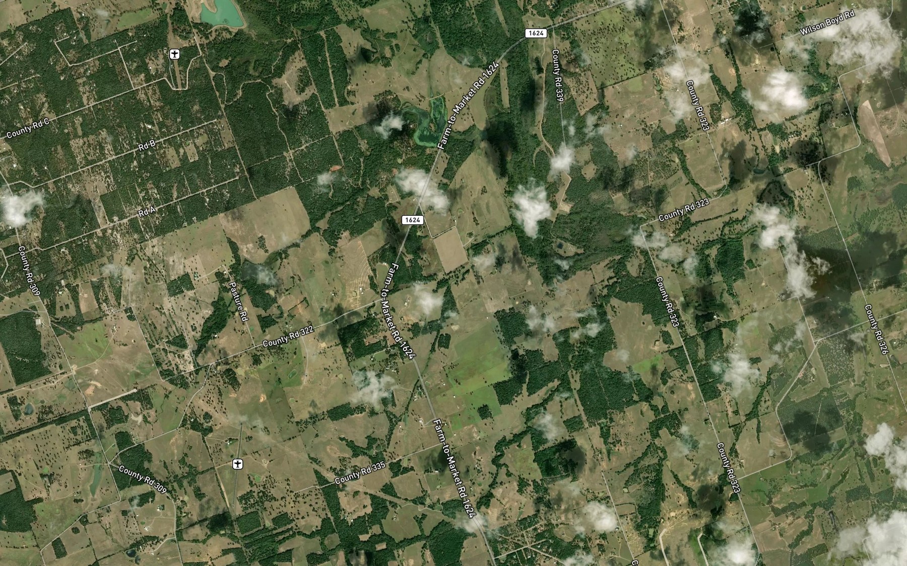 Satellite map of the West Rocky Branch