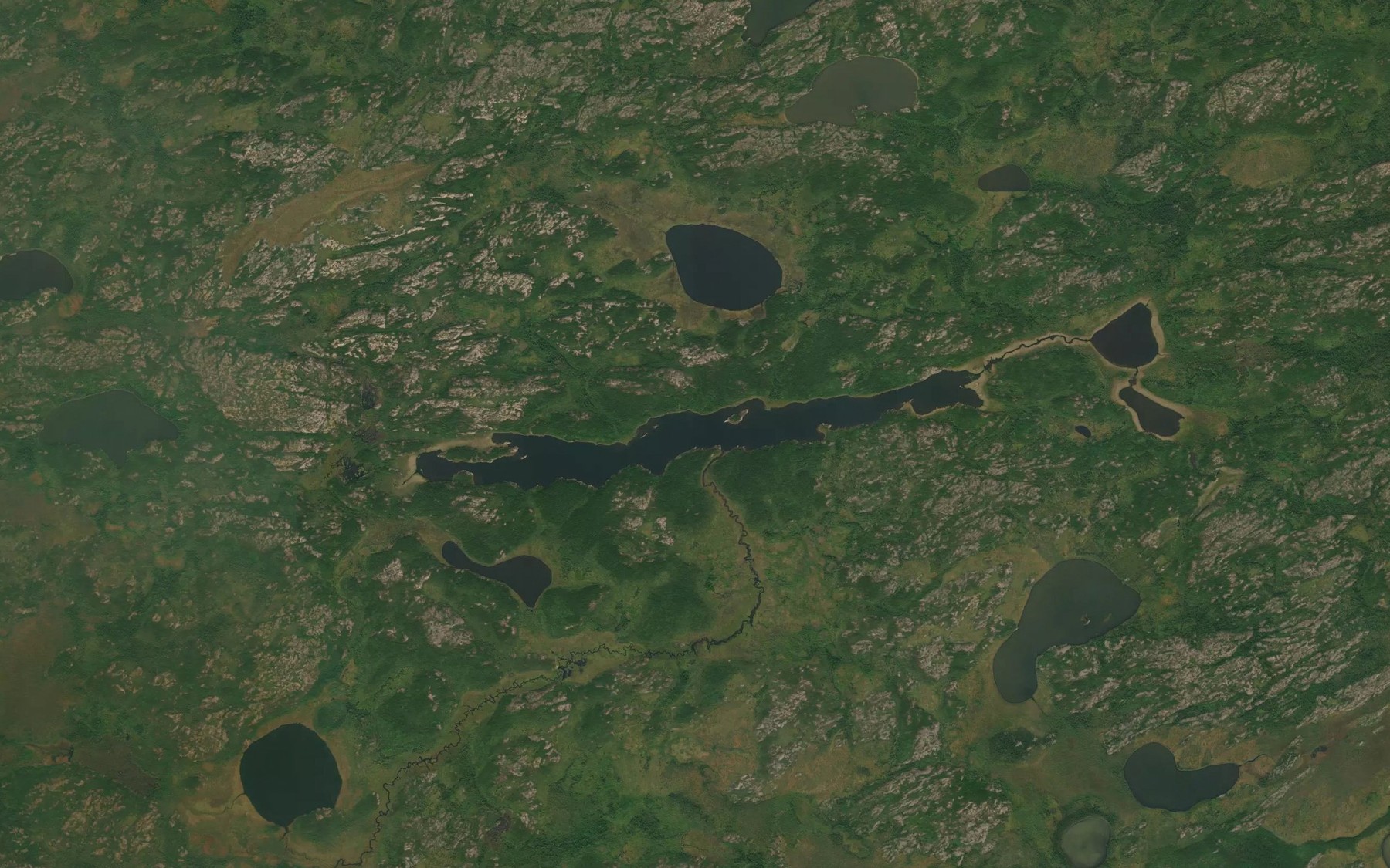 Satellite map of the Hodgins Lake