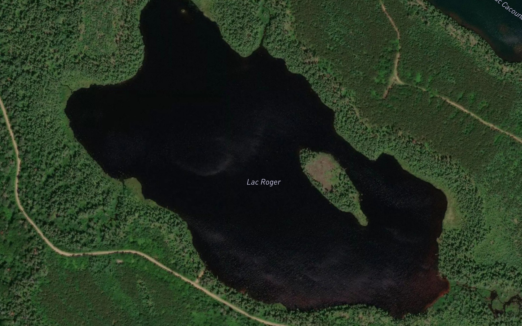 Satellite map of the Lac Roger
