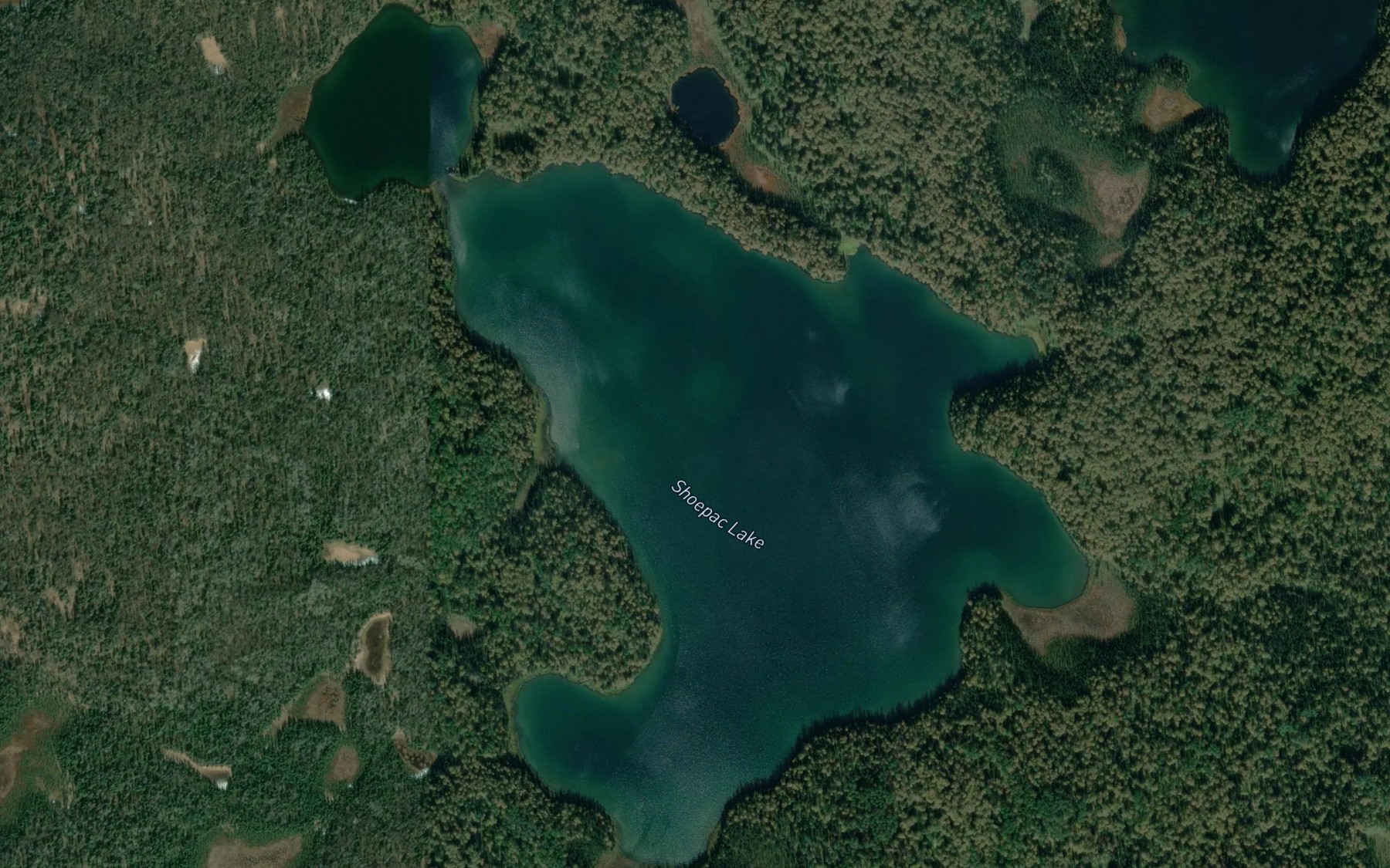 Satellite map of the Shoepac Lake