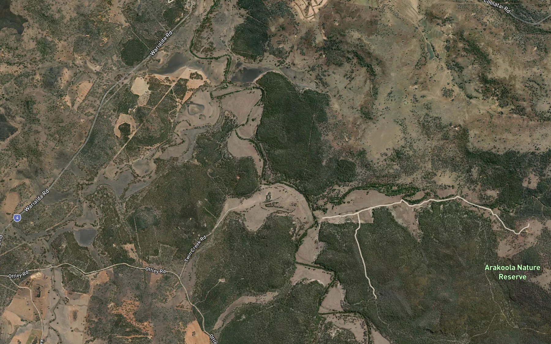 Satellite map of the Spring Creek
