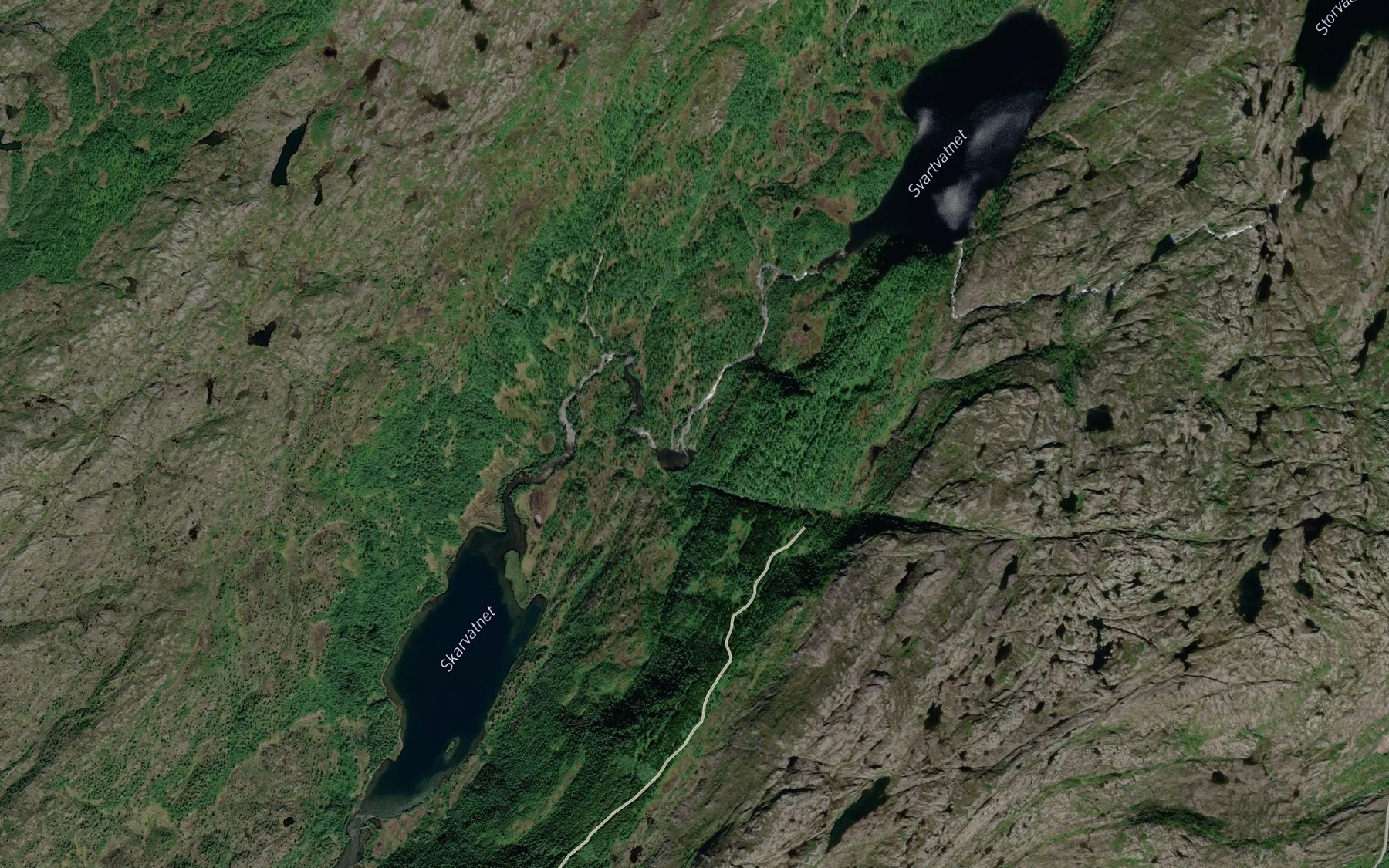 Satellite map of the Svartvasselva