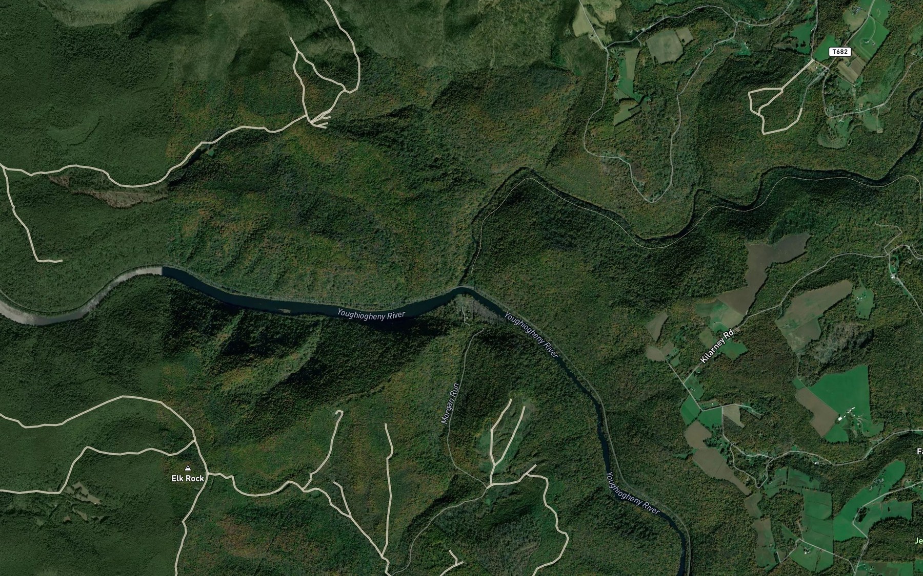 Satellite map of the Indian Creek