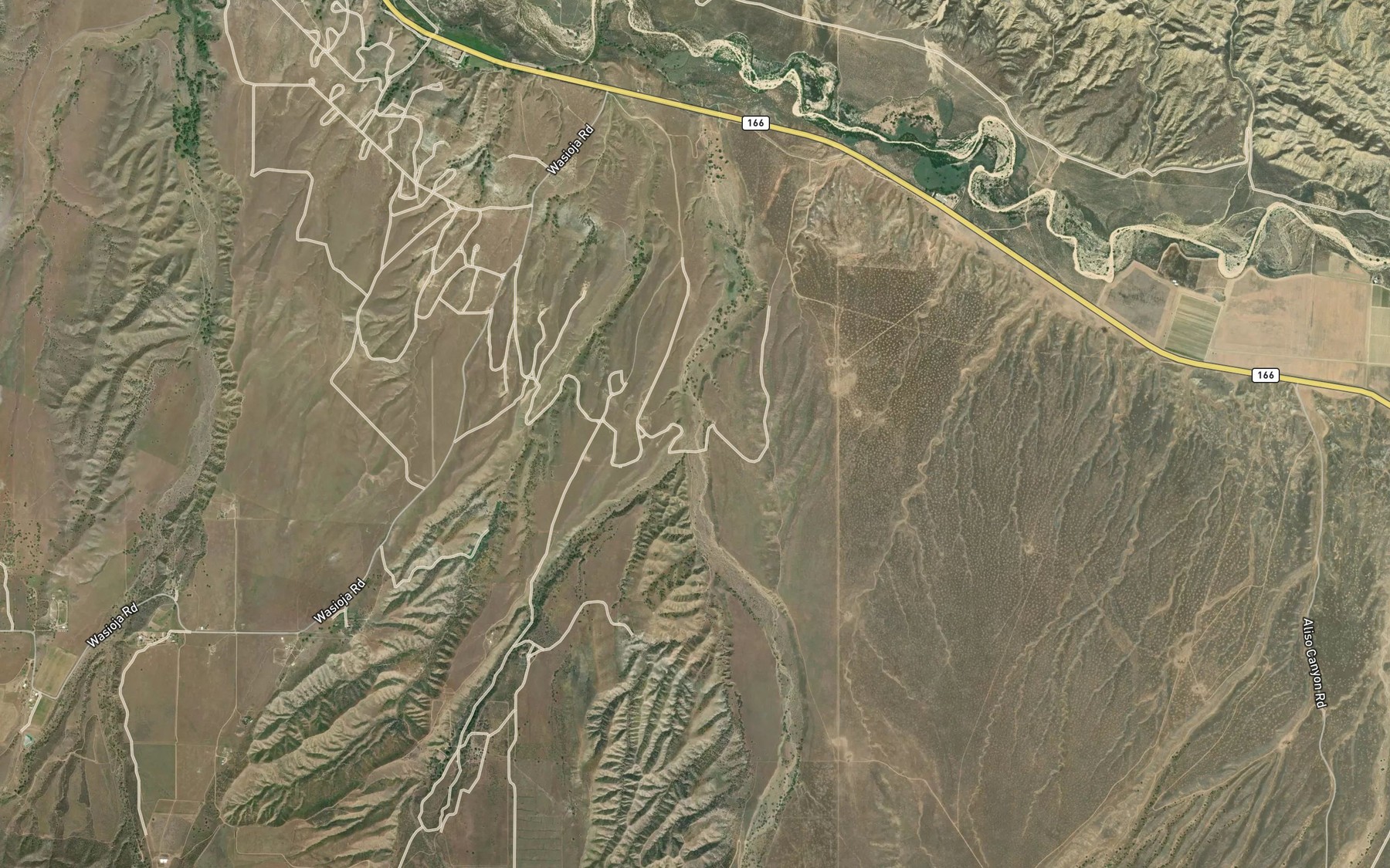 Satellite map of the Wells Creek