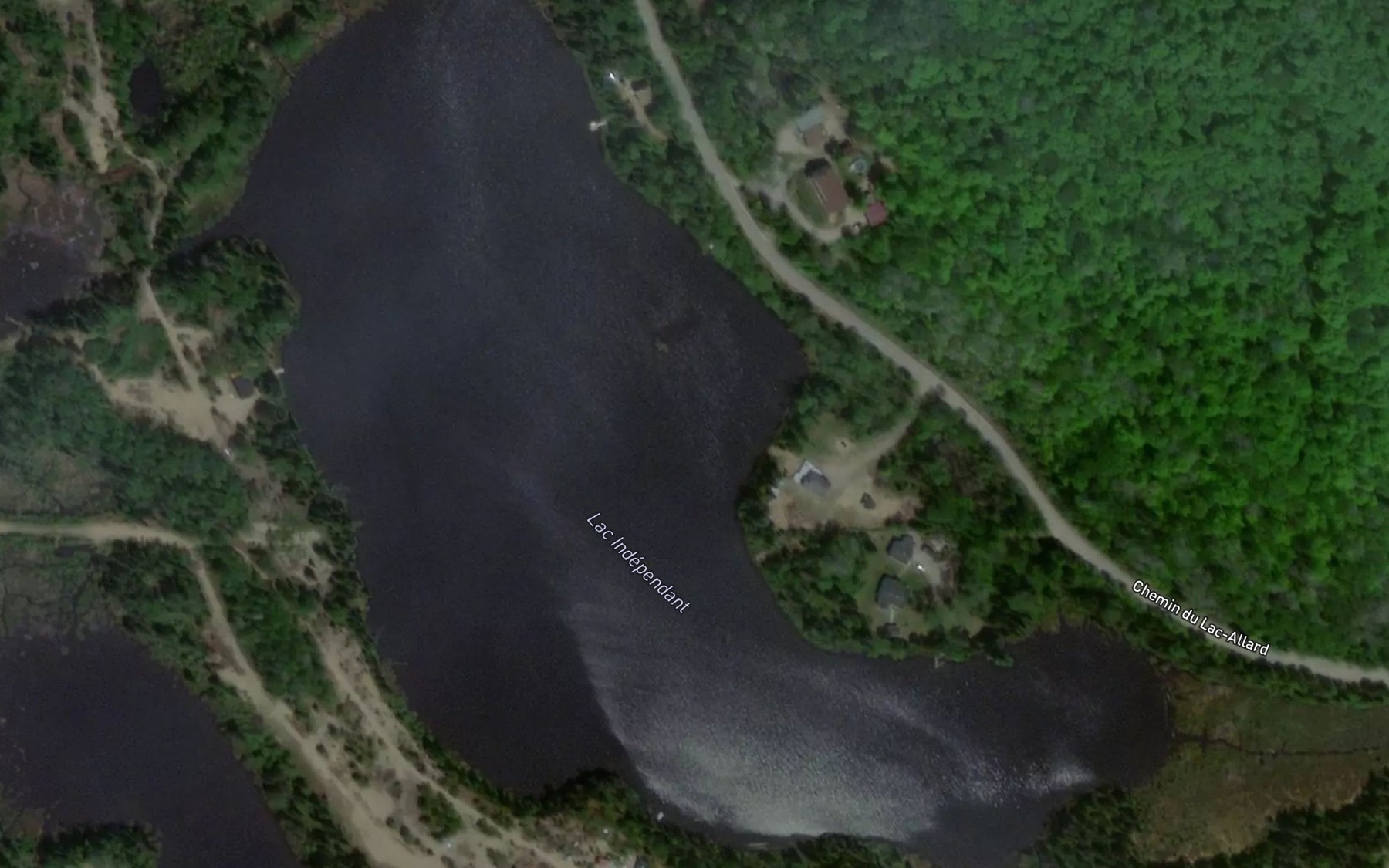 Satellite map of the Lac Independant