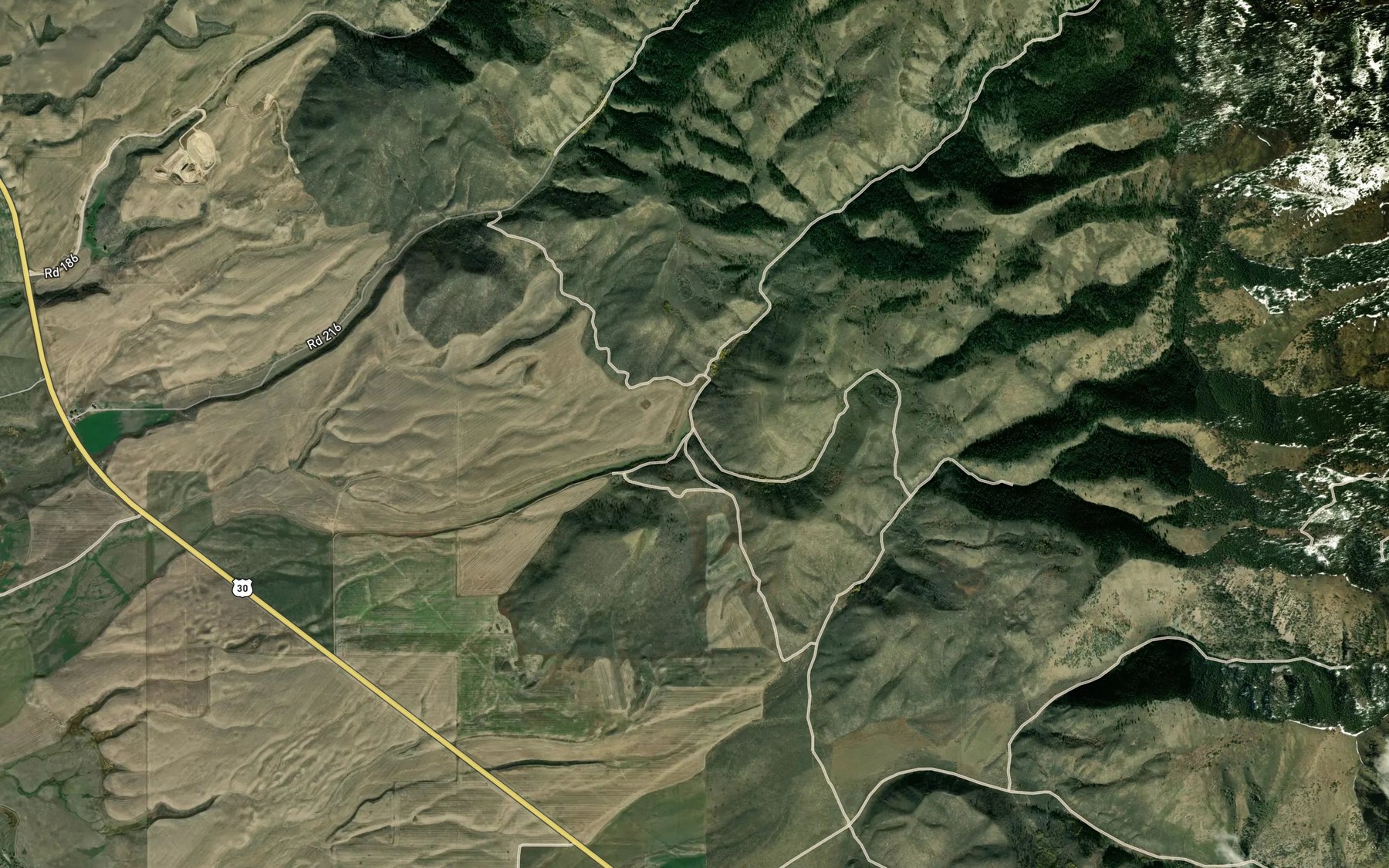 Satellite map of the Cranes Reservoir