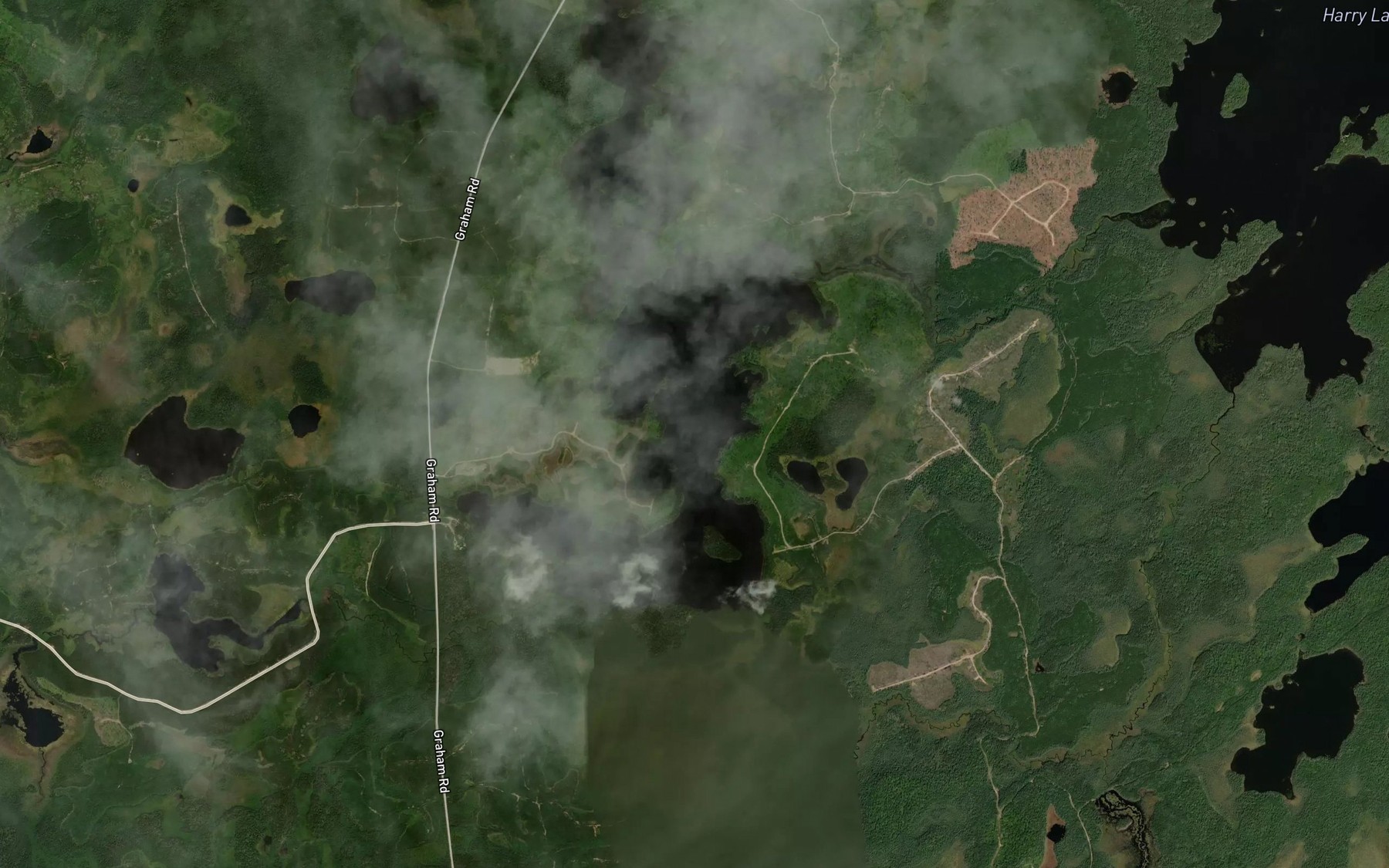 Satellite map of the Little Harry Lake