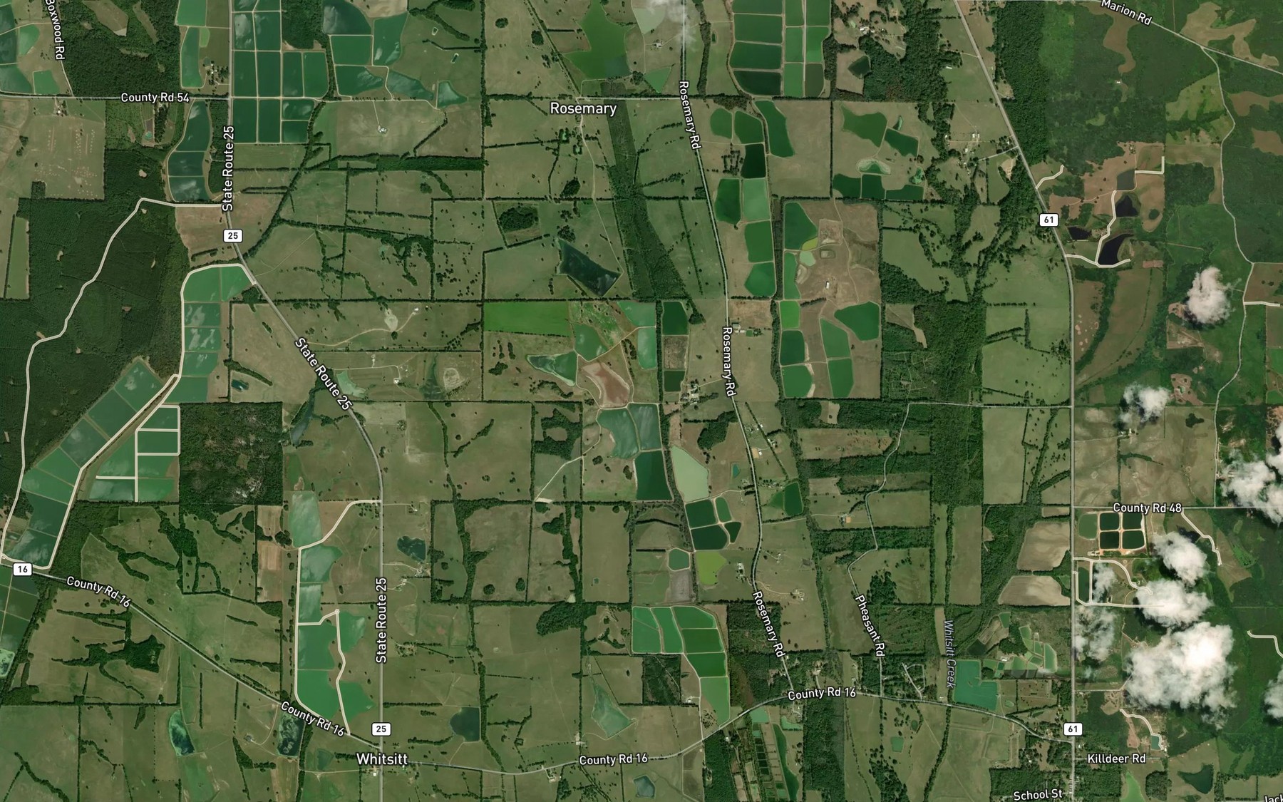 Satellite map of the Kyser Lakes