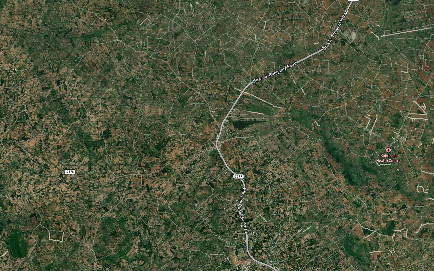 Satellite map of the Mayanja Dam