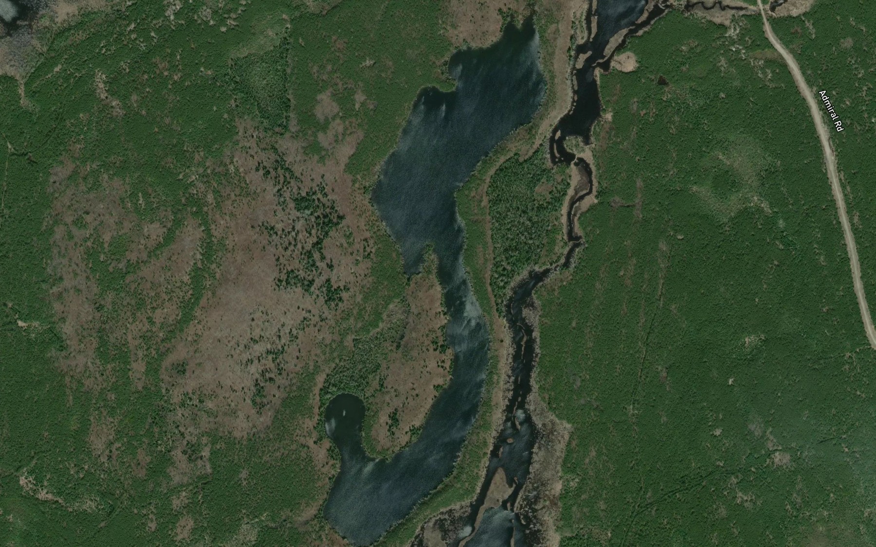 Satellite map of the Crazy Lake