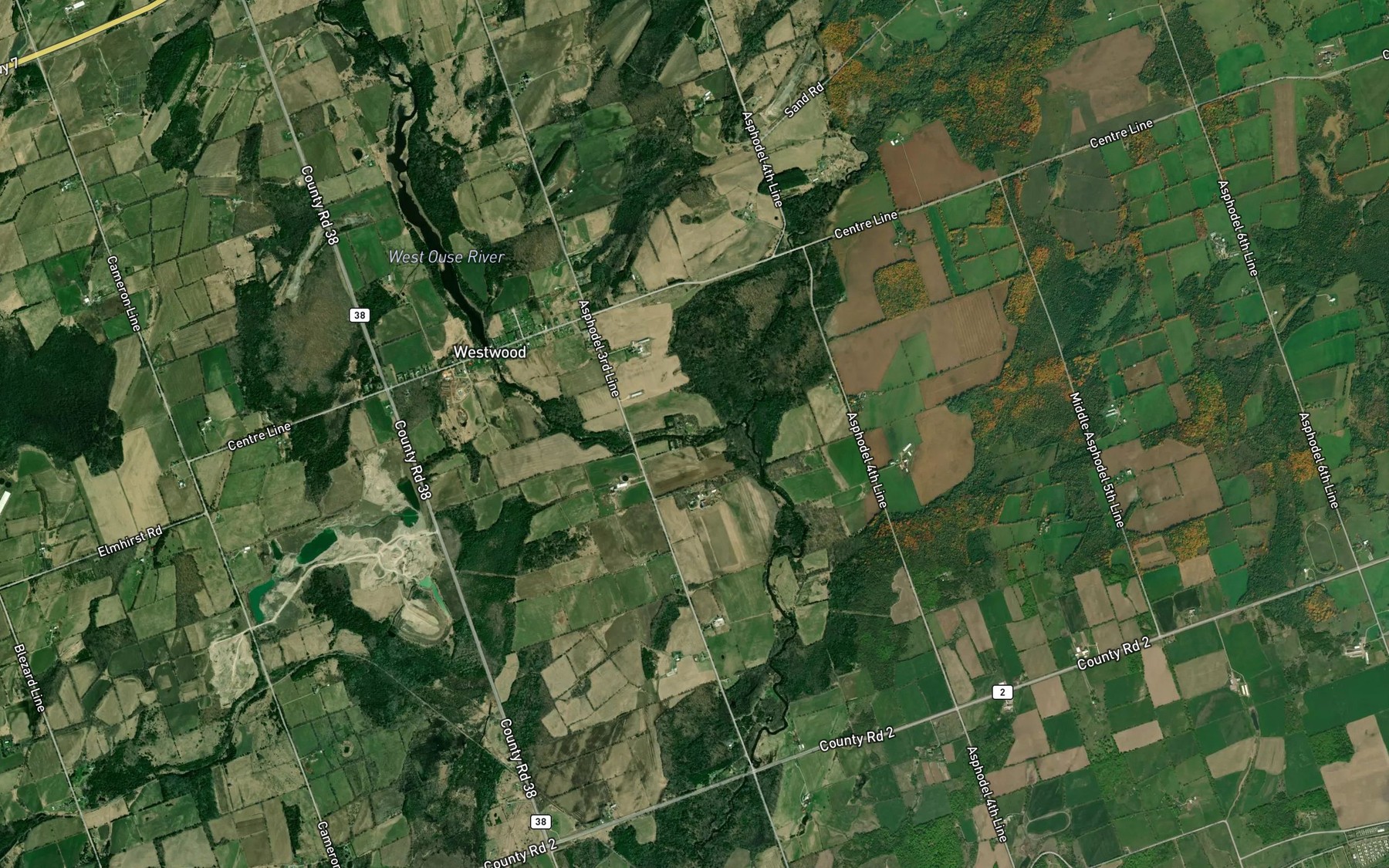 Satellite map of the West Ouse River