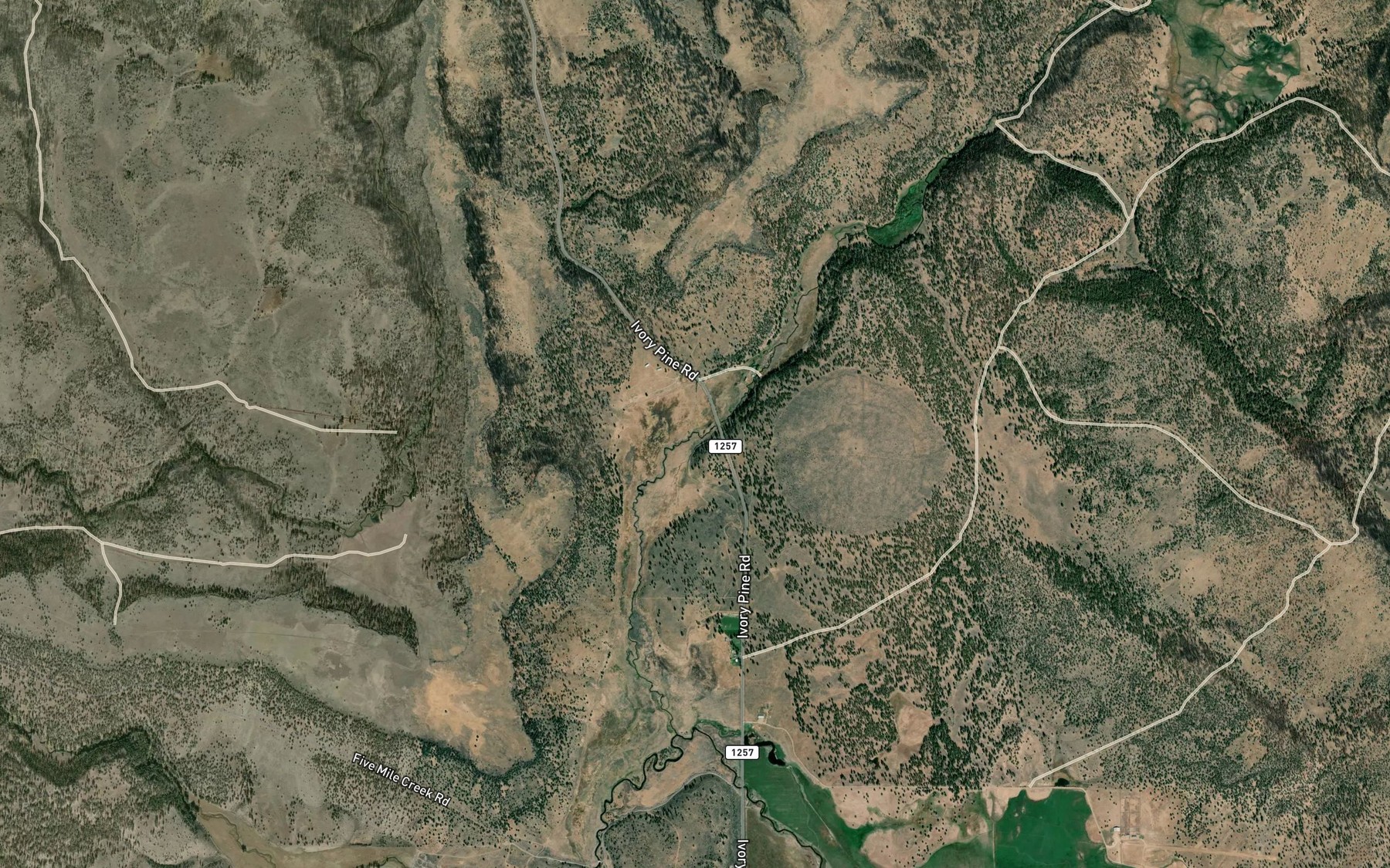 Satellite map of the Reservoir Creek
