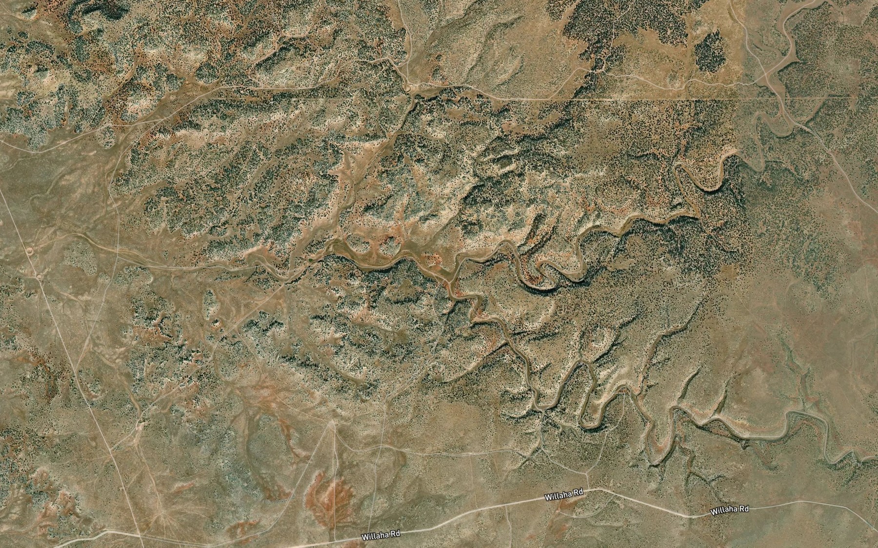 Satellite map of the Little Red Horse Wash