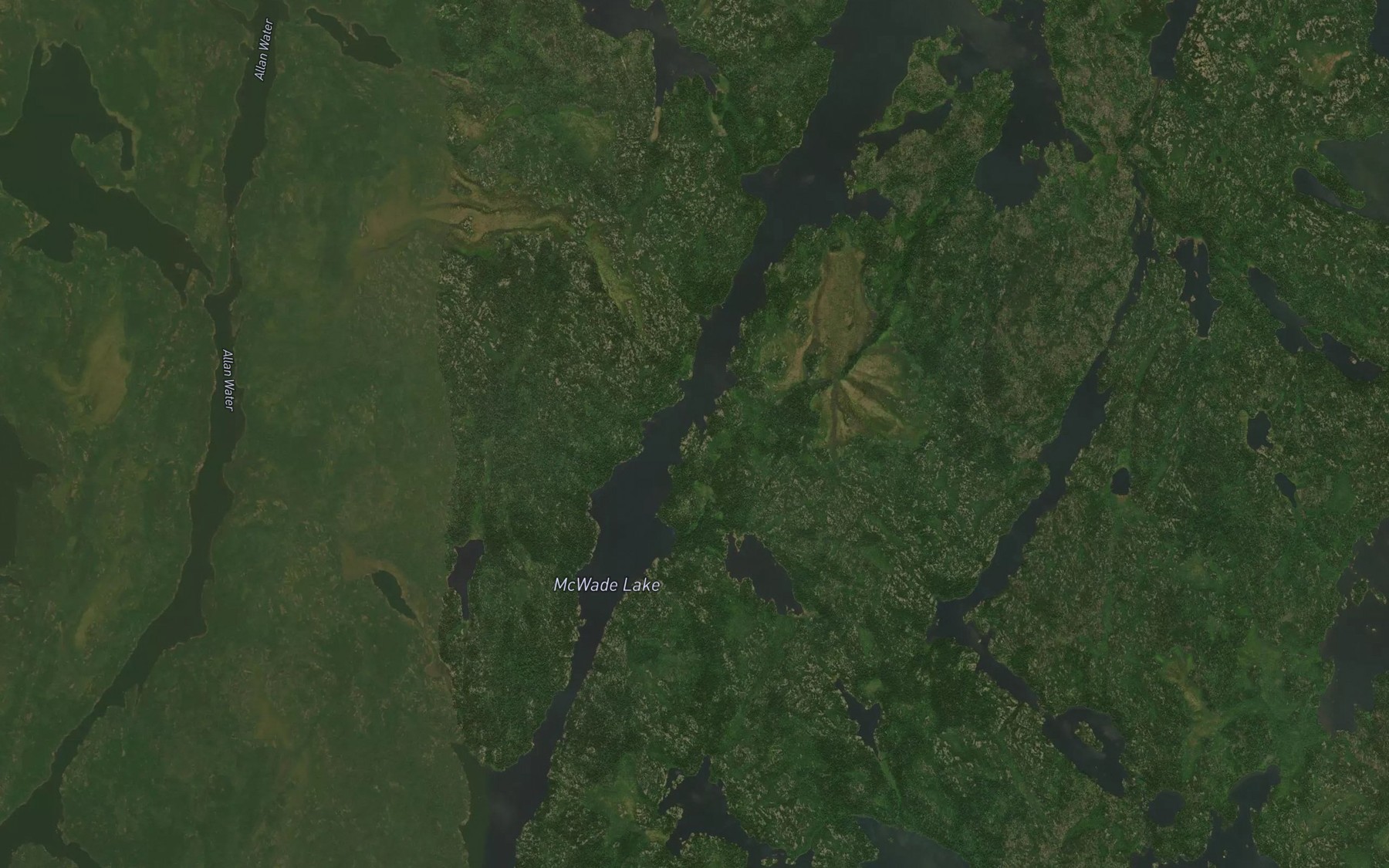 Satellite map of the McWade Lake