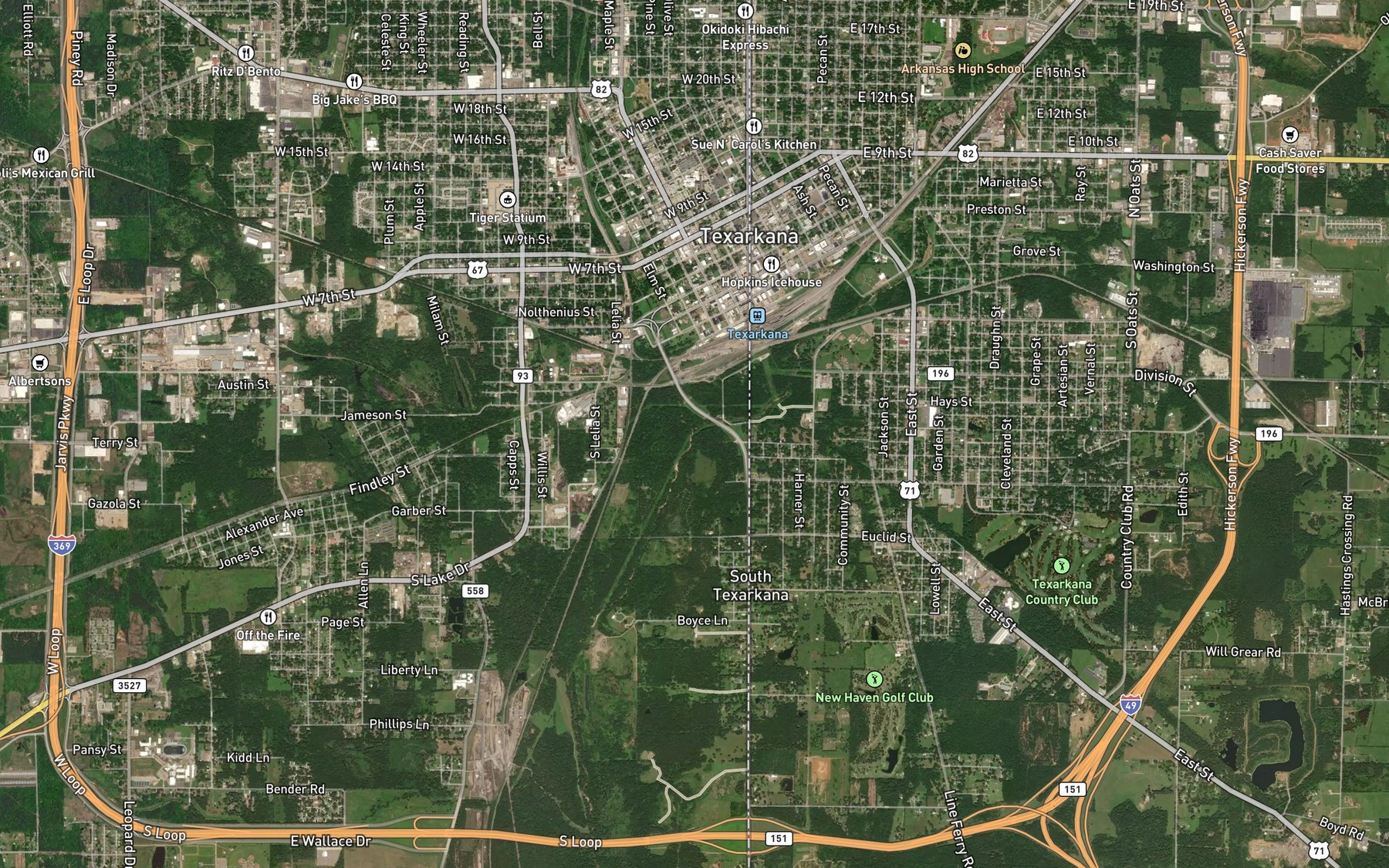 Satellite map of the Swampoodle Creek