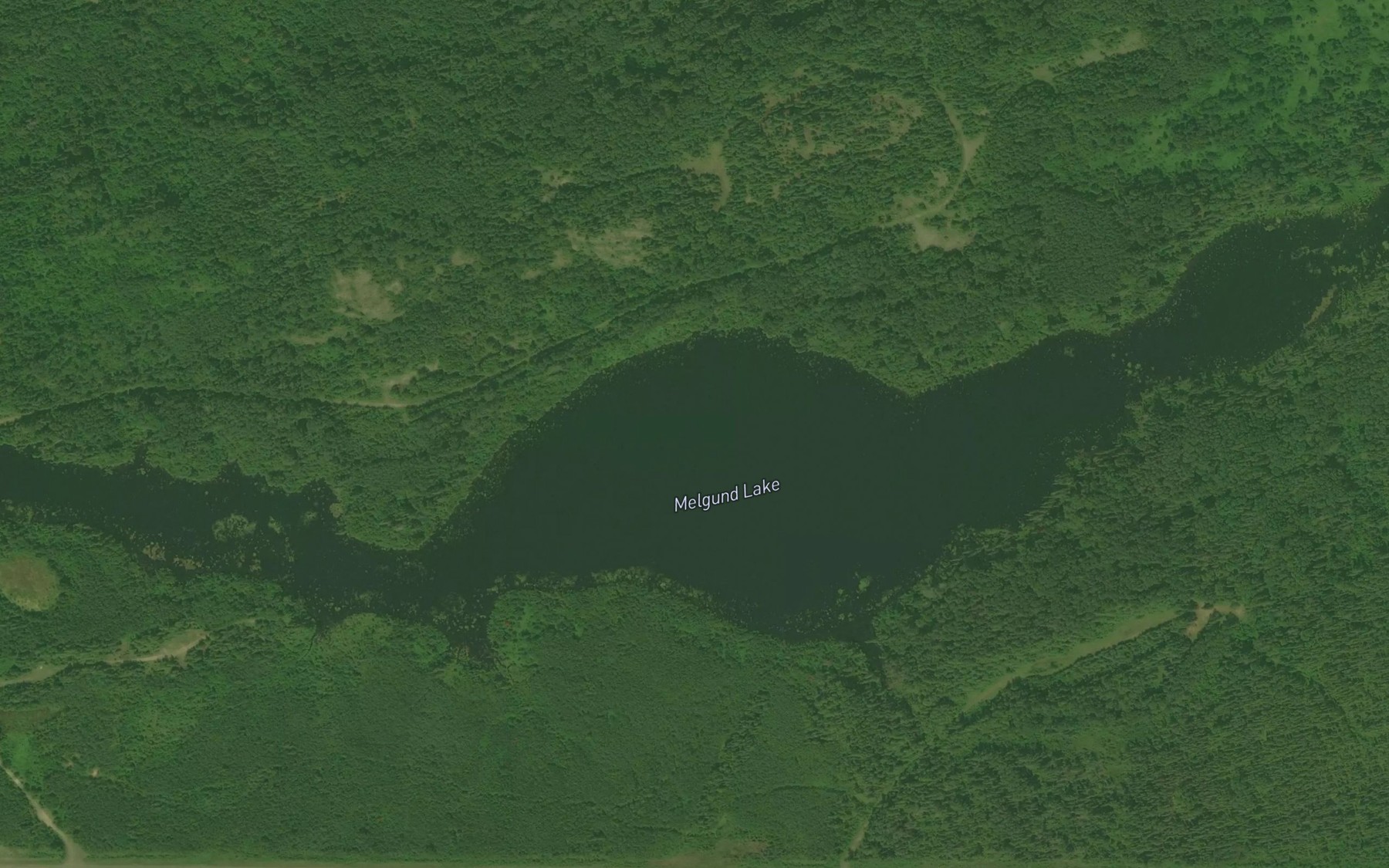 Satellite map of the Melgund Lake