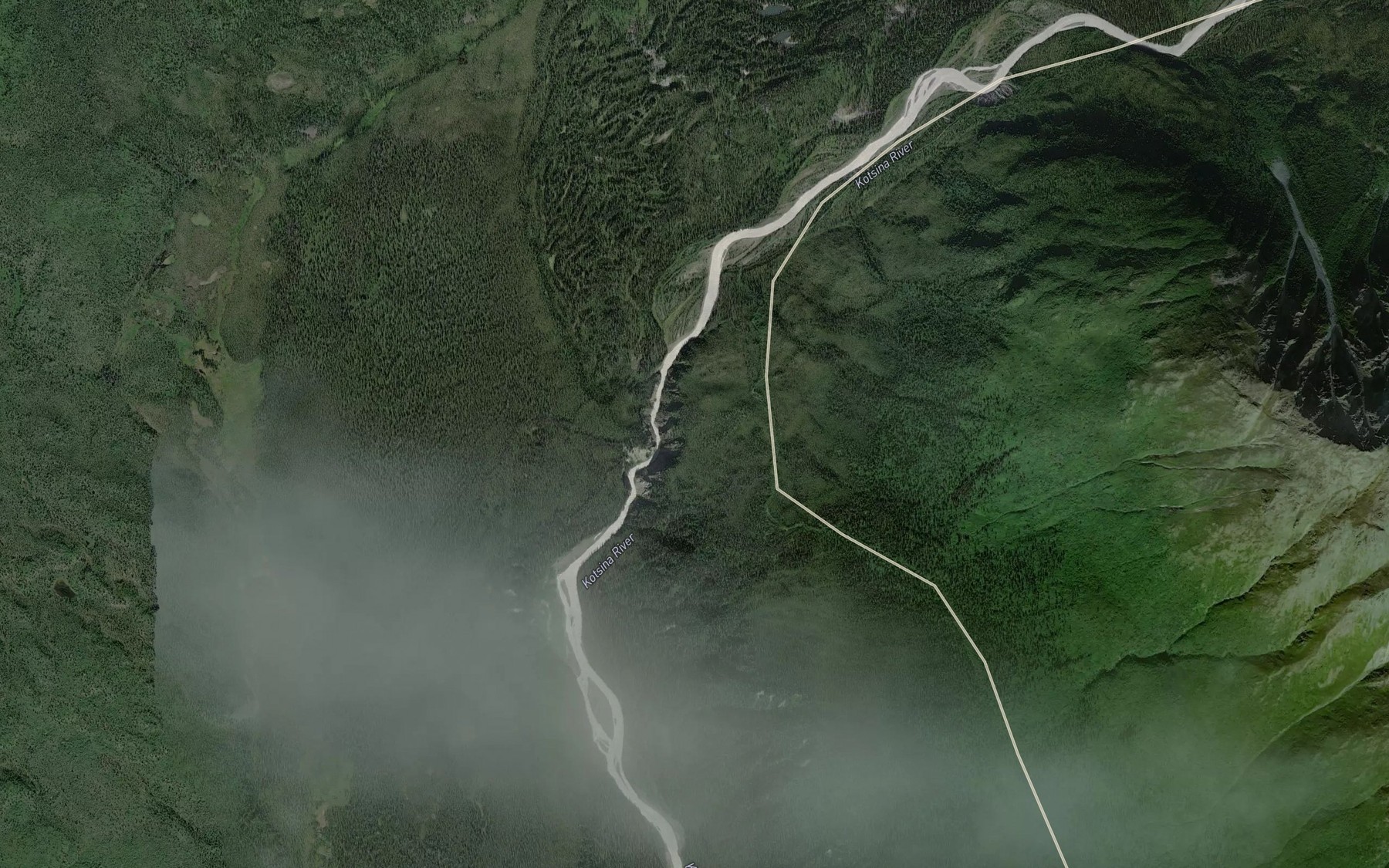 Satellite map of the Willow Creek