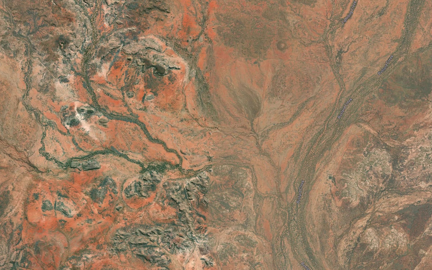 Satellite map of the Colinaringo Creek