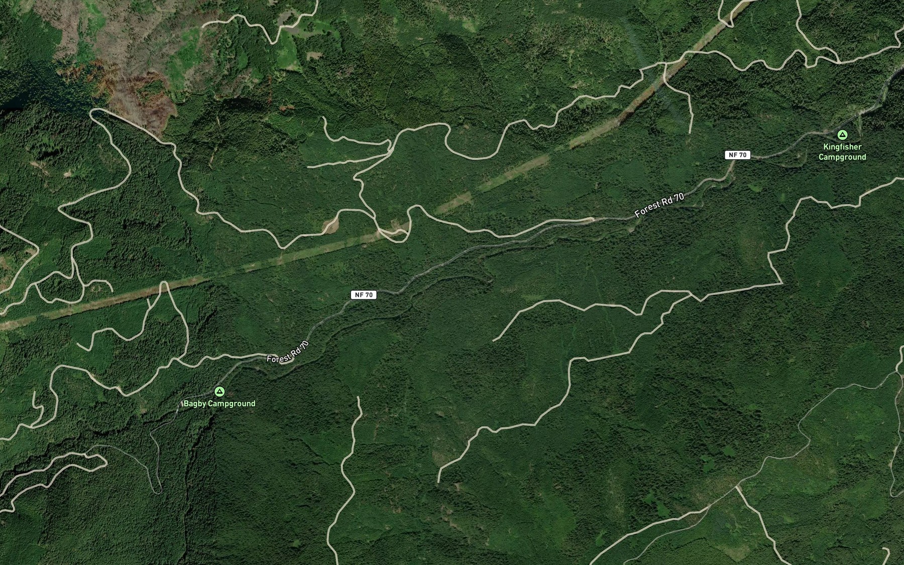 Satellite map of the Rock Creek
