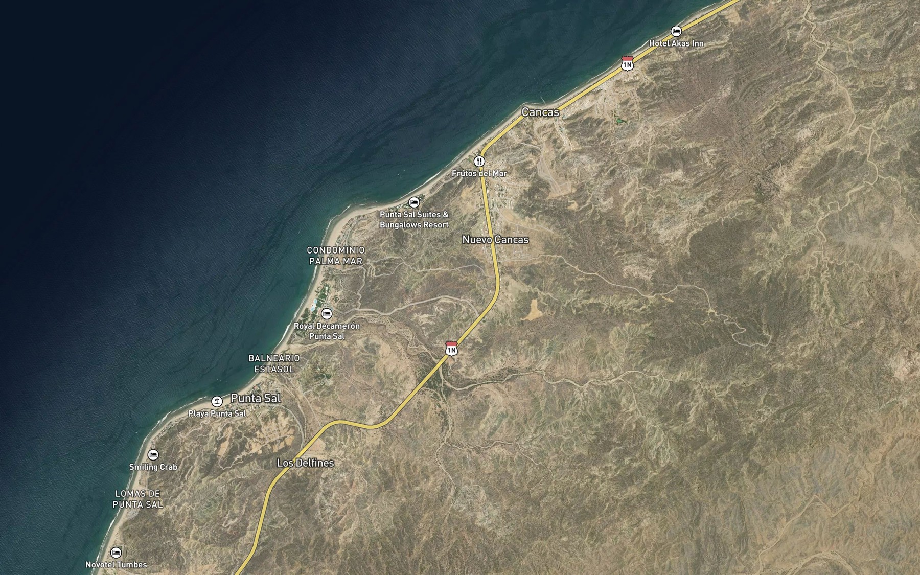 Satellite map of the Pena Negra