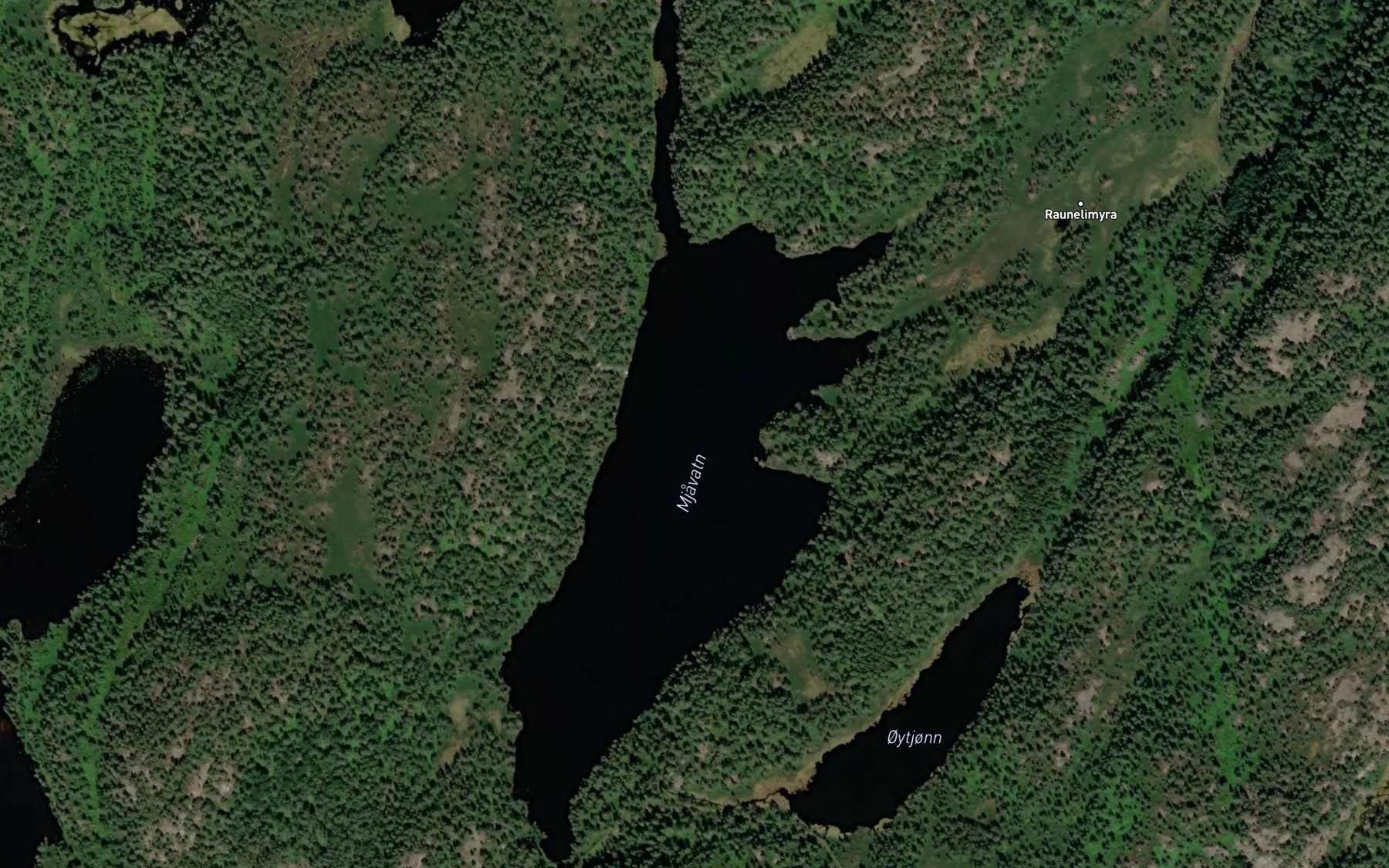 Satellite map of the Mjavatn