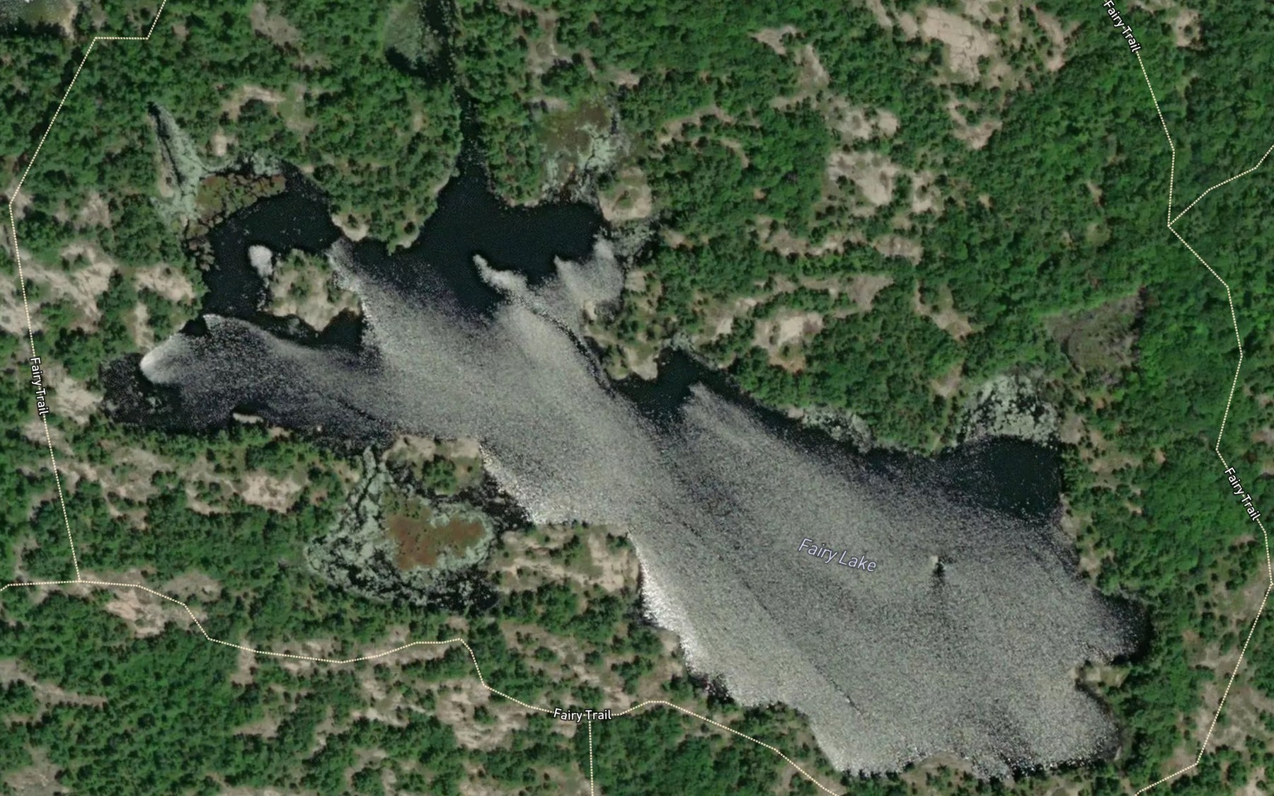 Satellite map of the Fairy Lake