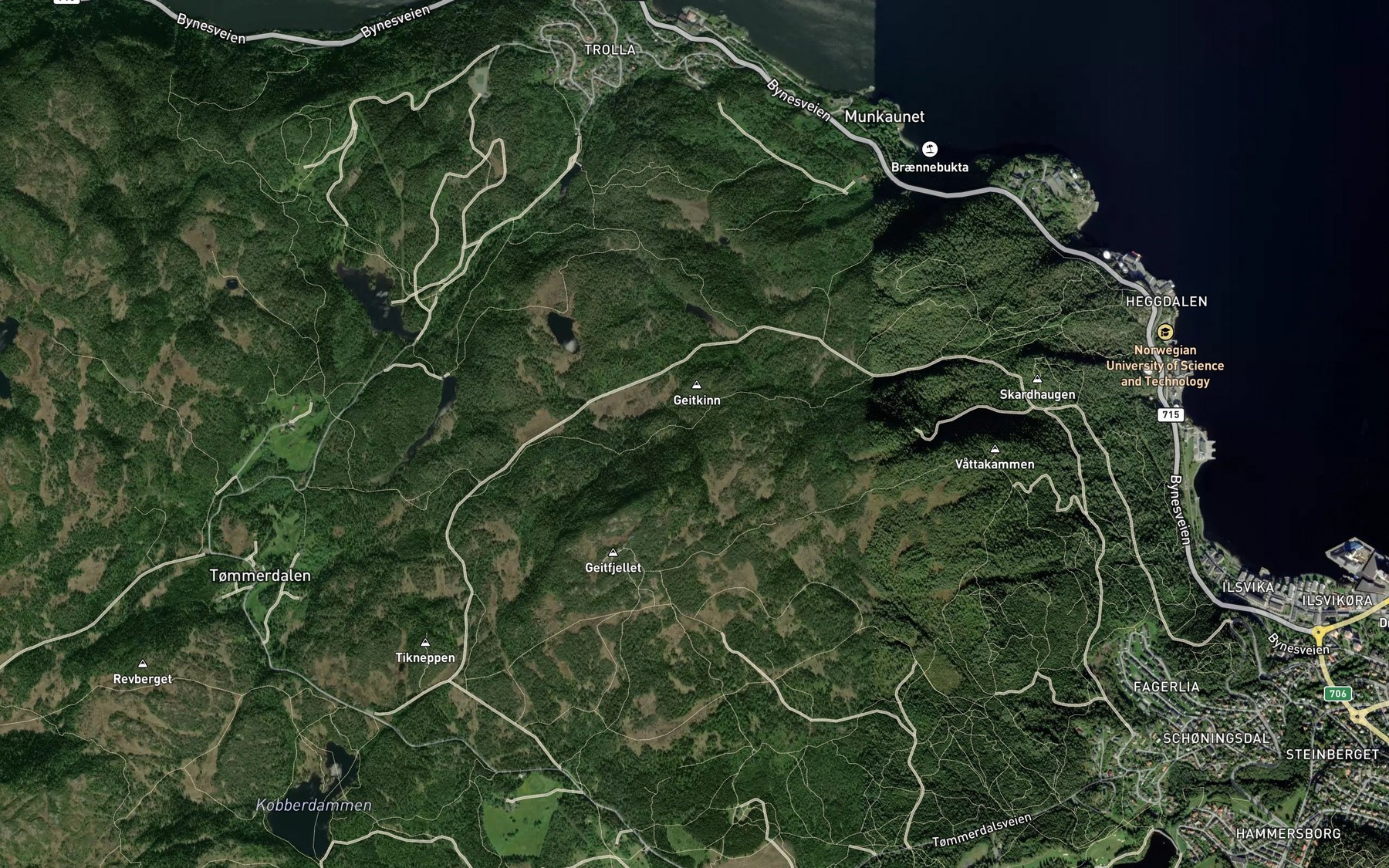 Satellite map of the Kinnbekken