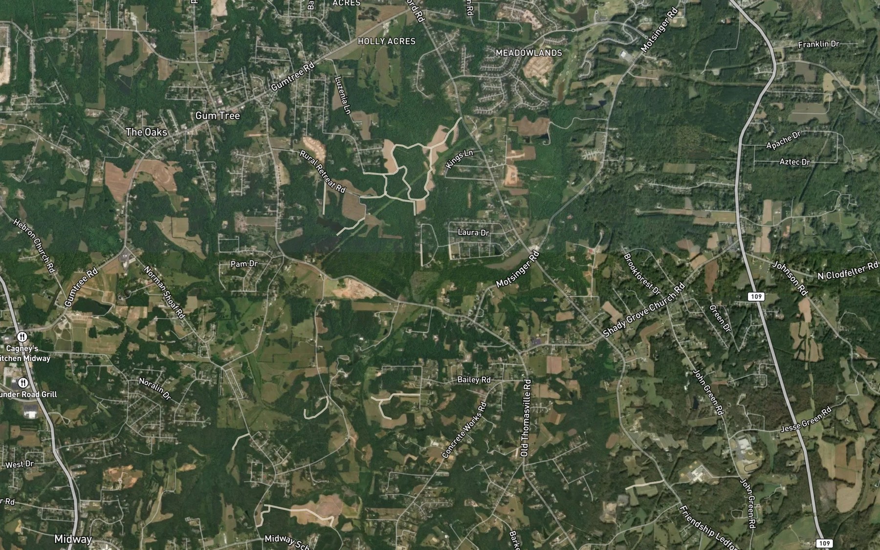 Satellite map of the Long Branch