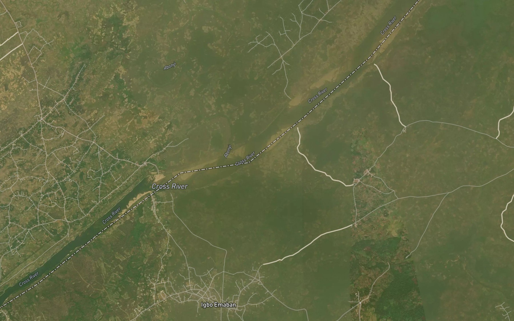 Satellite map of the Okwo