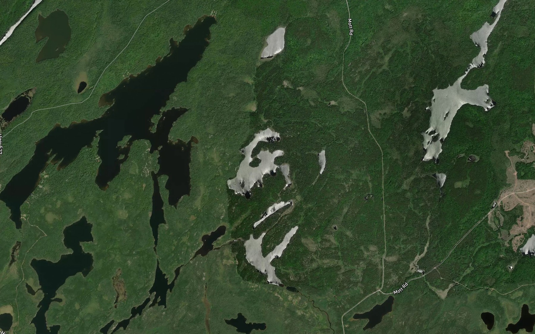 Satellite map of the Glenney Lake