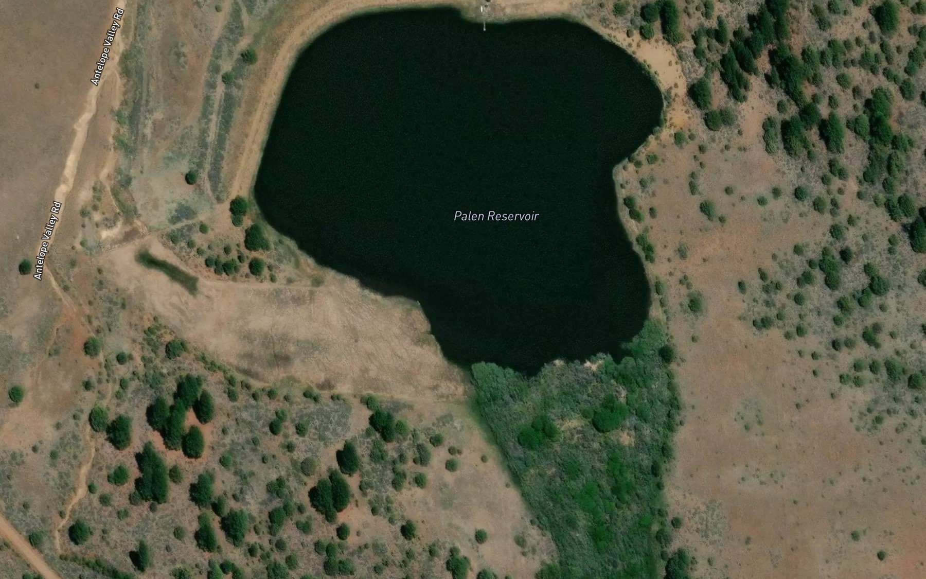 Satellite map of the Palen Reservoir