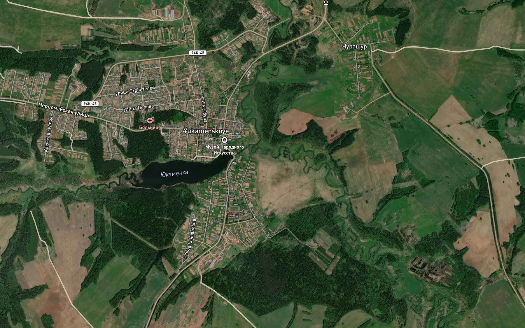 Satellite map of the Yukamenka