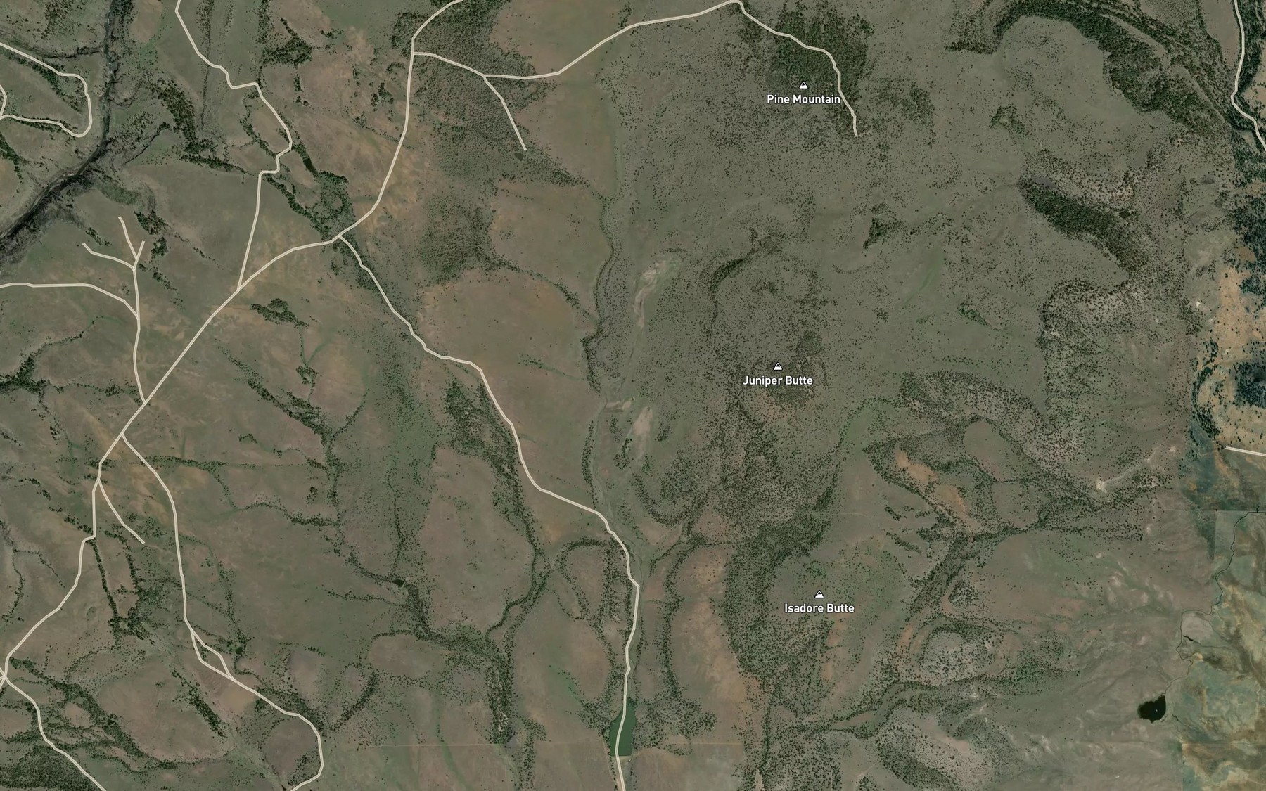 Satellite map of the Llewelyn Spring