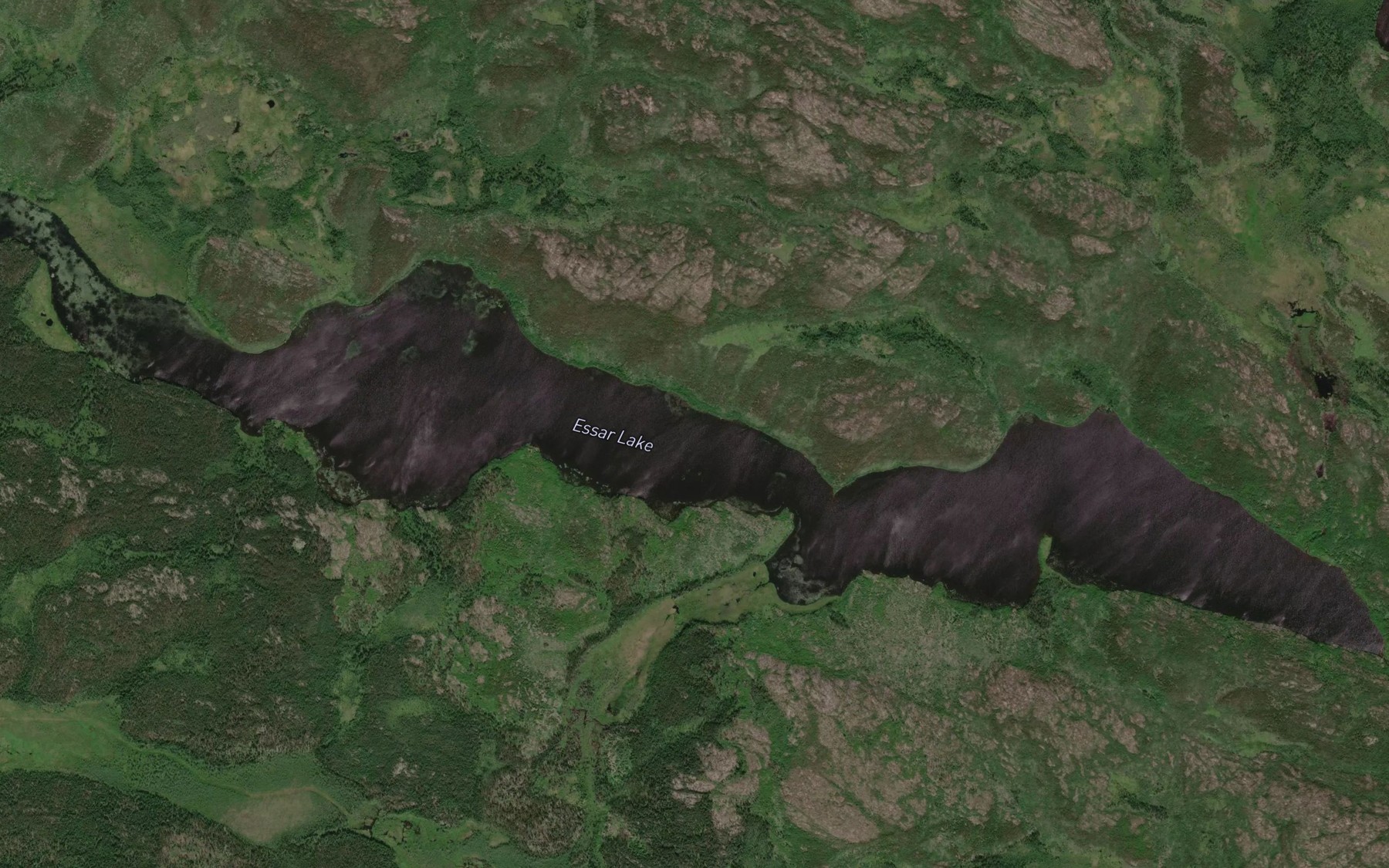 Satellite map of the Essar Lake