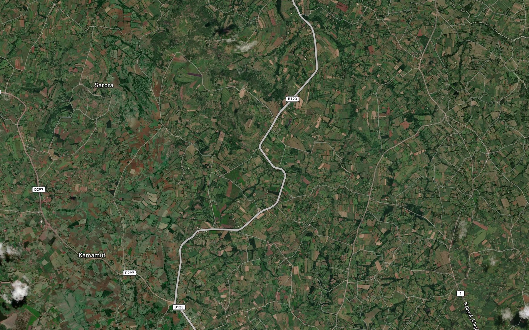Satellite map of the Sarora