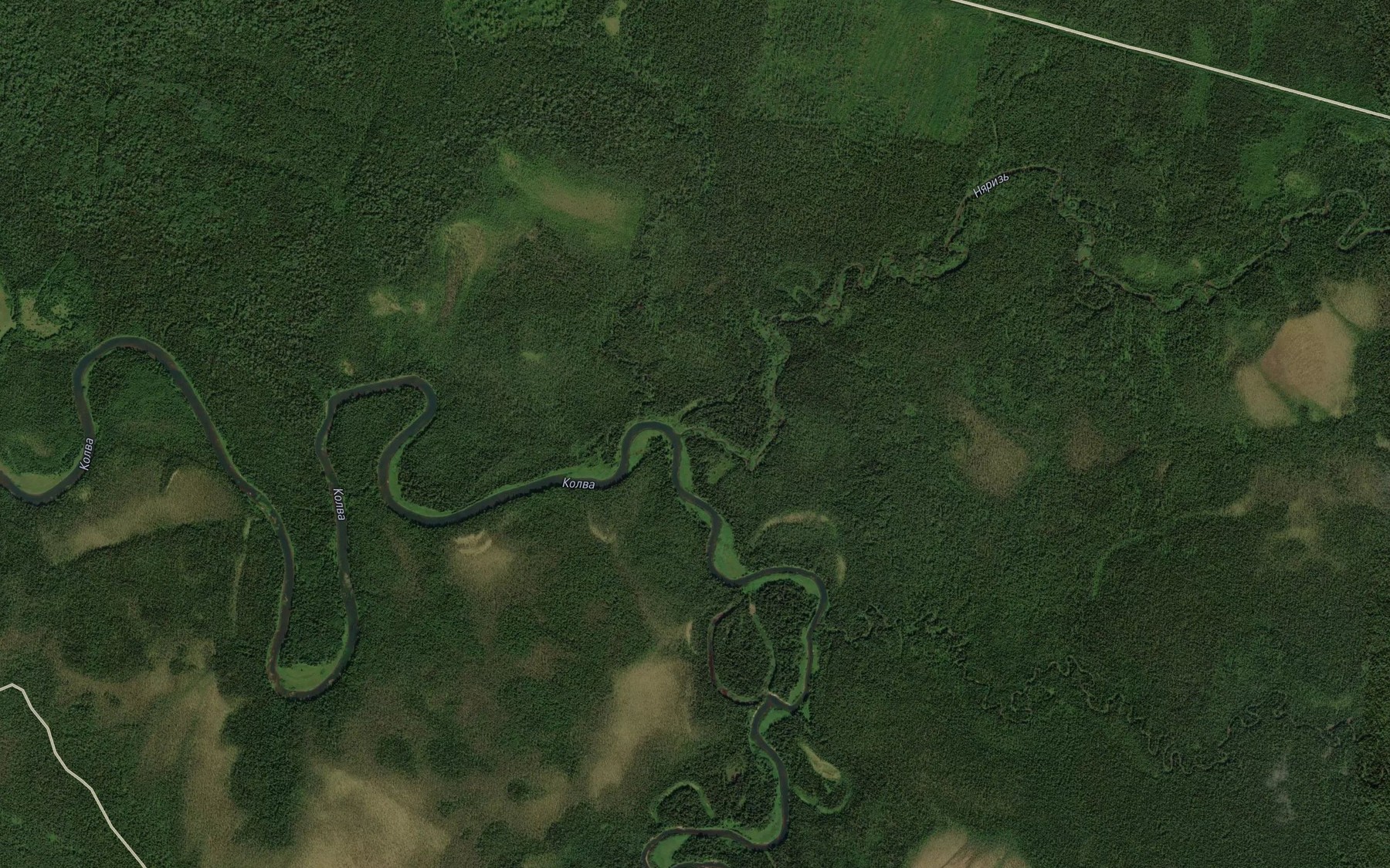 Satellite map of the Nyariz'