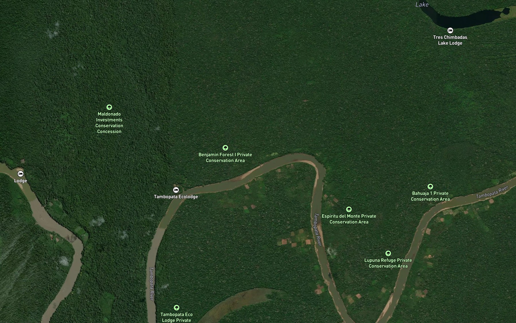 Satellite map of the Quebrada Zancudo