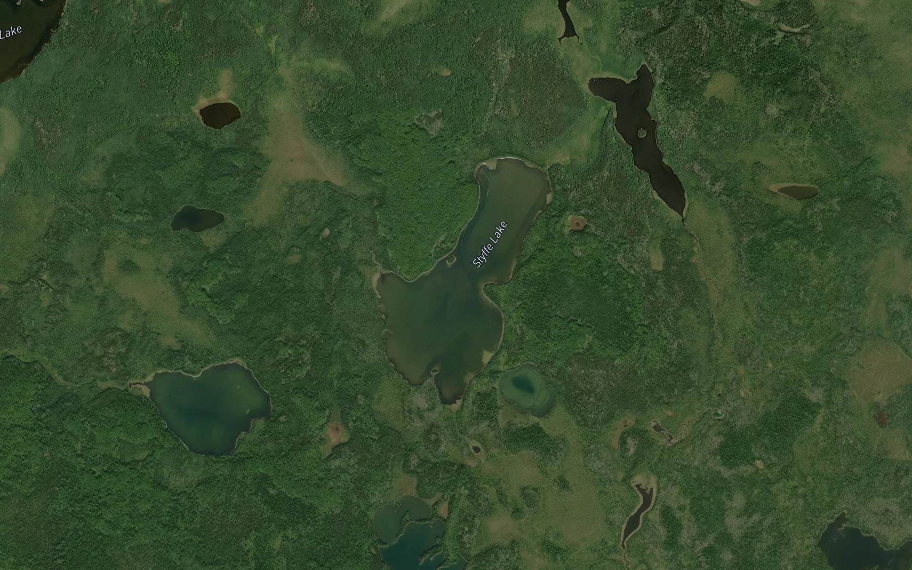 Satellite map of the Styffe Lake