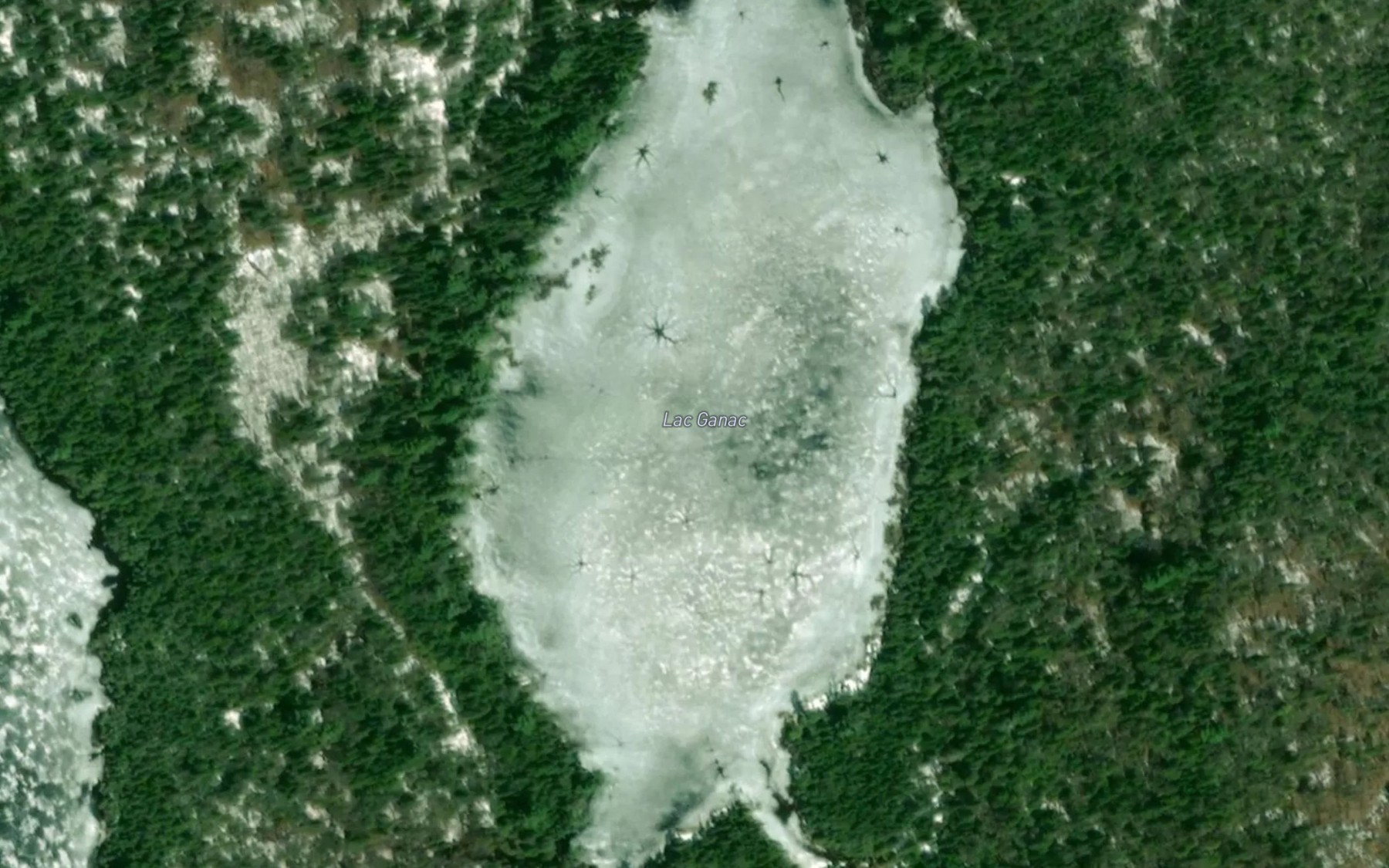 Satellite map of the Lac Ganac