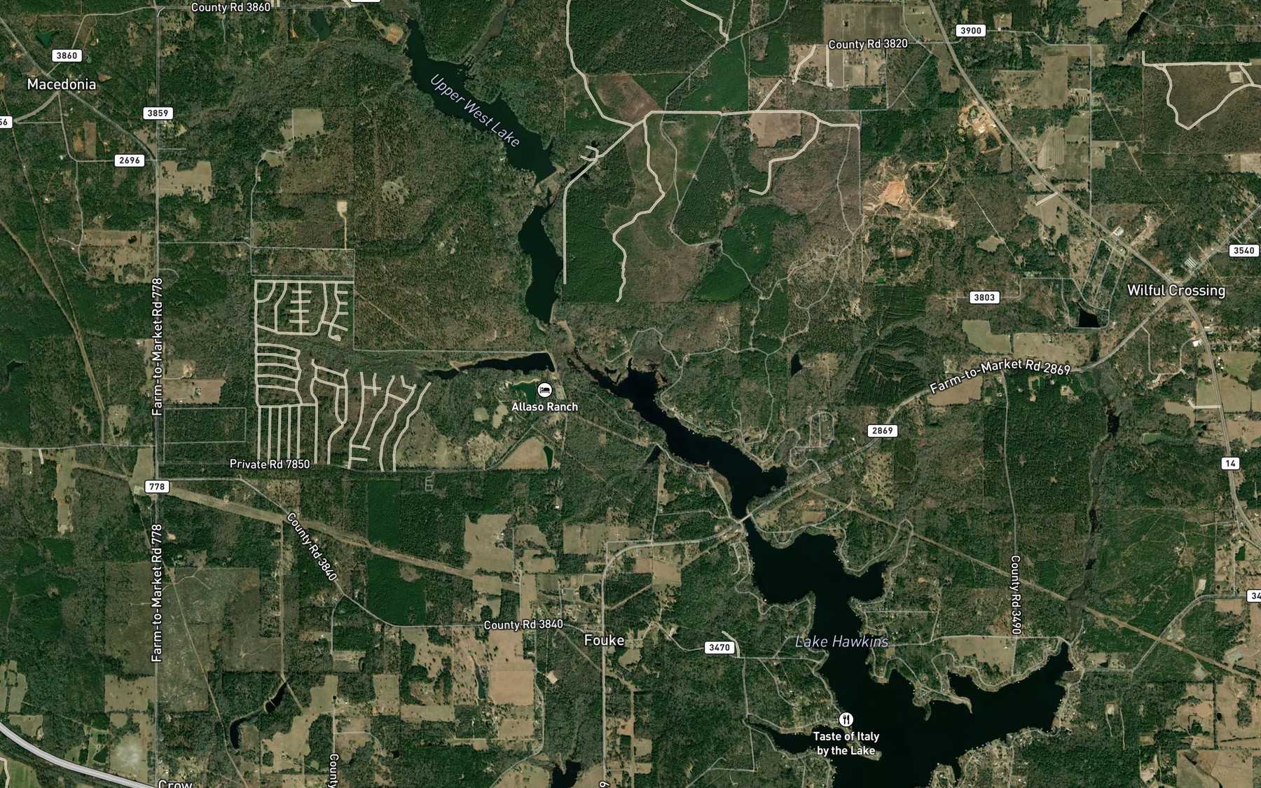 Satellite map of the Clear Branch
