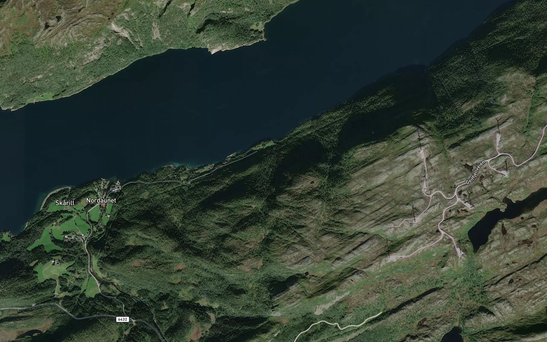 Satellite map of the Trobekken