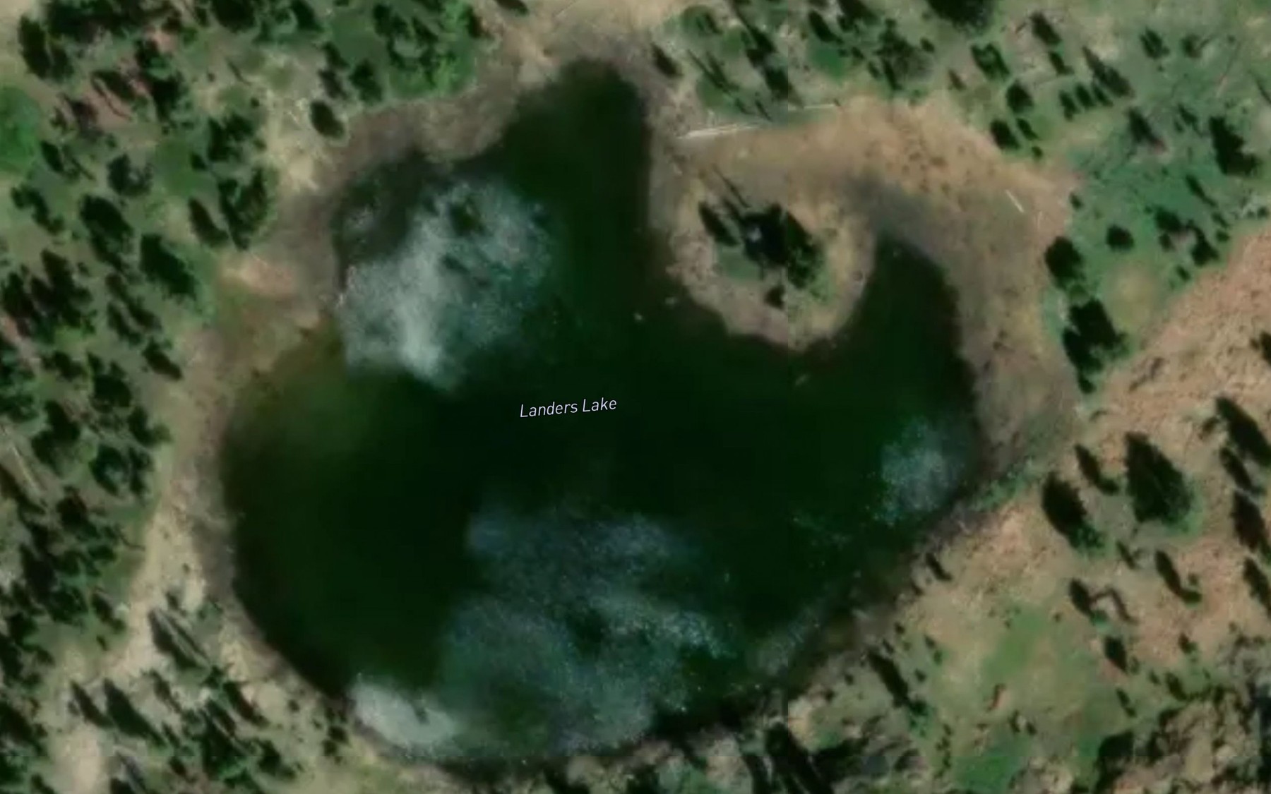 Satellite map of the Landers Lake