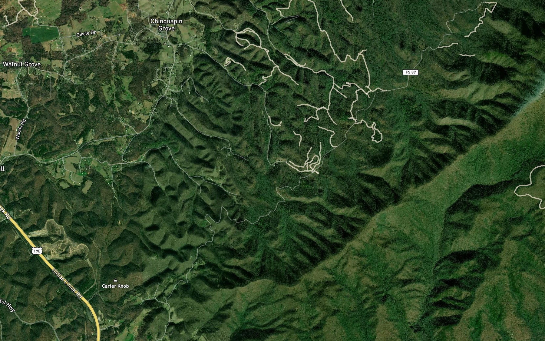 Satellite map of the Webb Spring